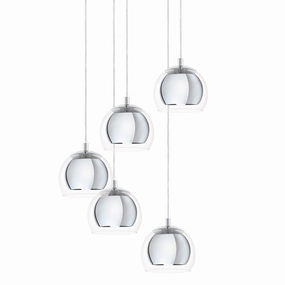 Eglo Rocamar 1 Glass & Chrome  6 Light Clear Ceiling Pendant flush mount ceiling fixture
