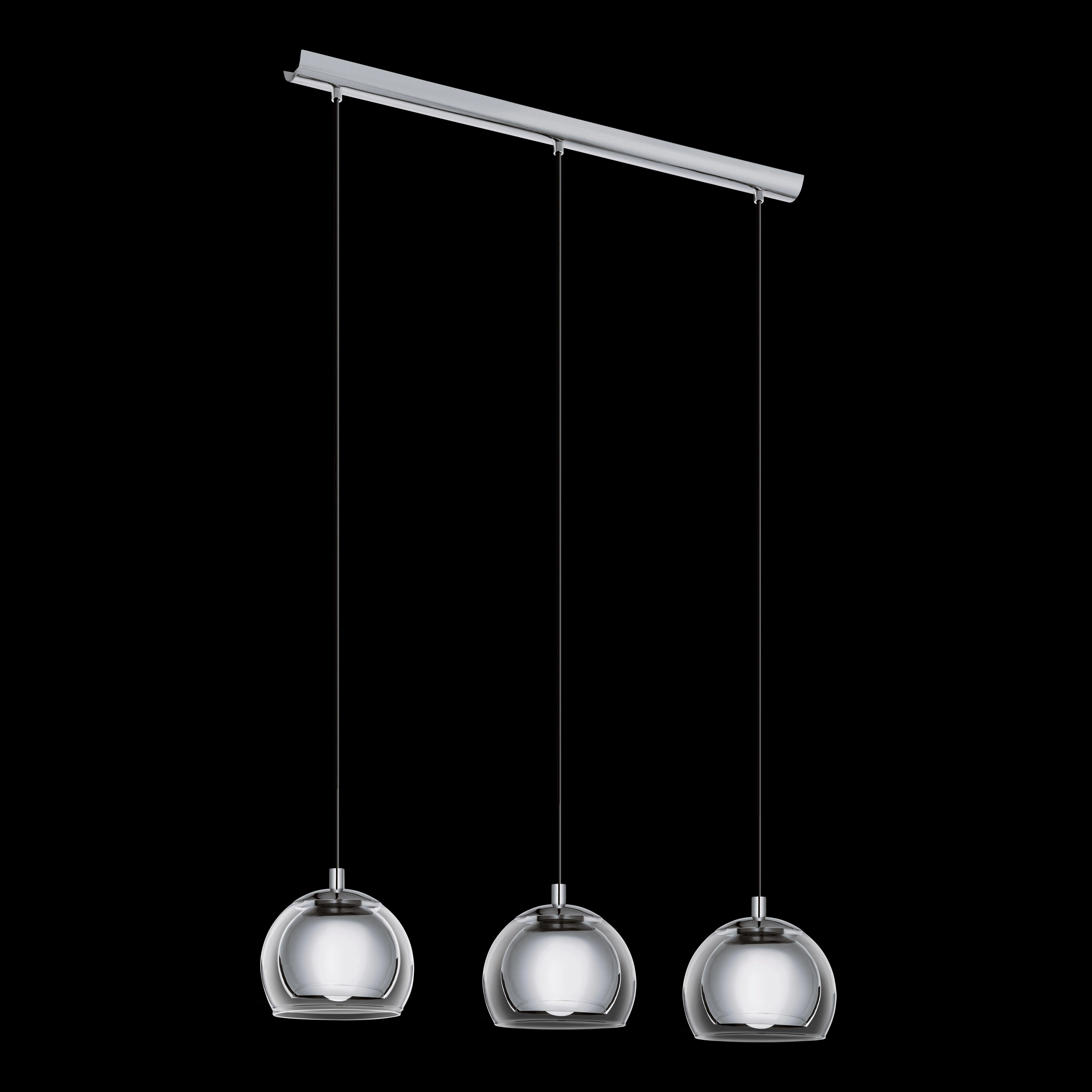 Eglo Rocamar 3 Light Clear Glass & Chrome Ceiling Pendant