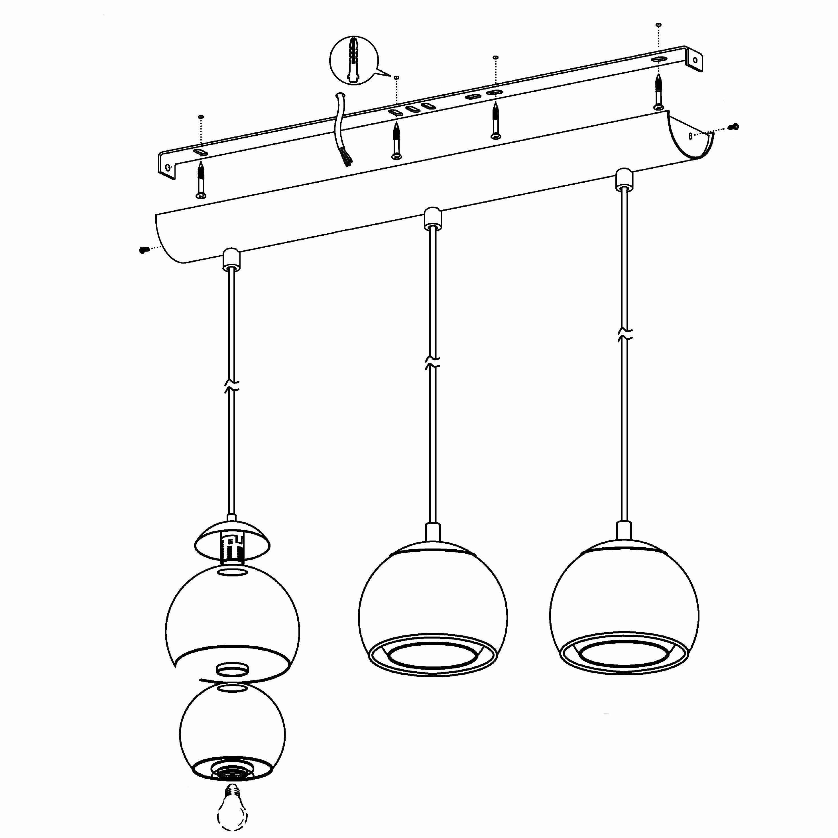 Eglo Rocamar 3 Light Clear Glass & Chrome Ceiling Pendant