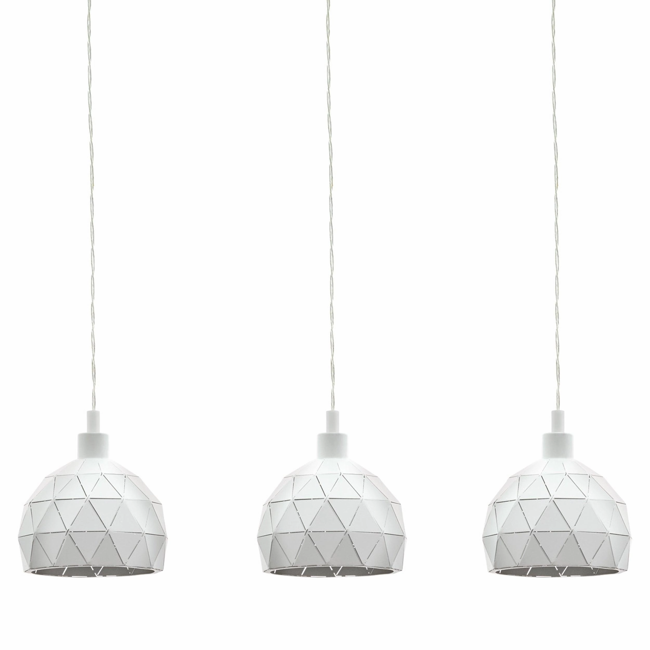 Eglo Roccaforte 3 Light White Metal Geometric Ceiling Pendant