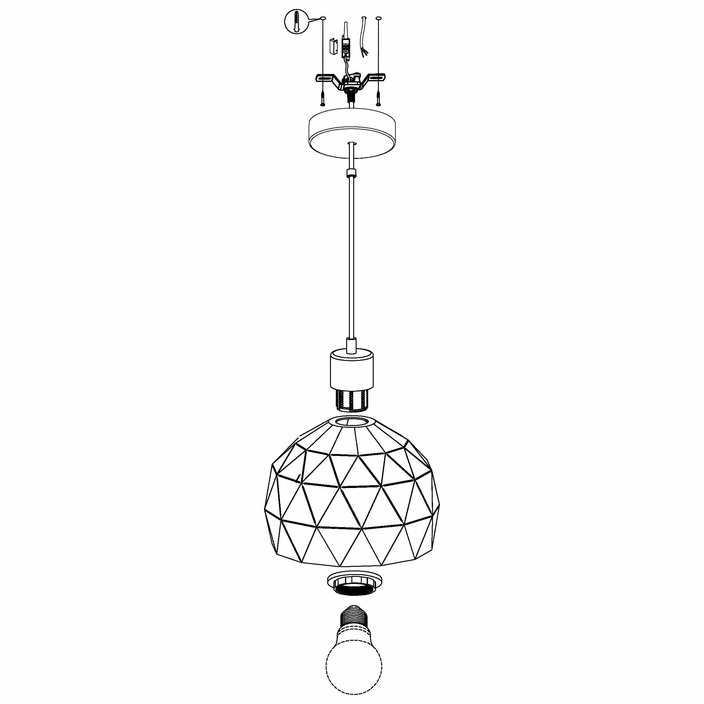 Eglo Roccaforte Metal White Geometric Ceiling Pendant