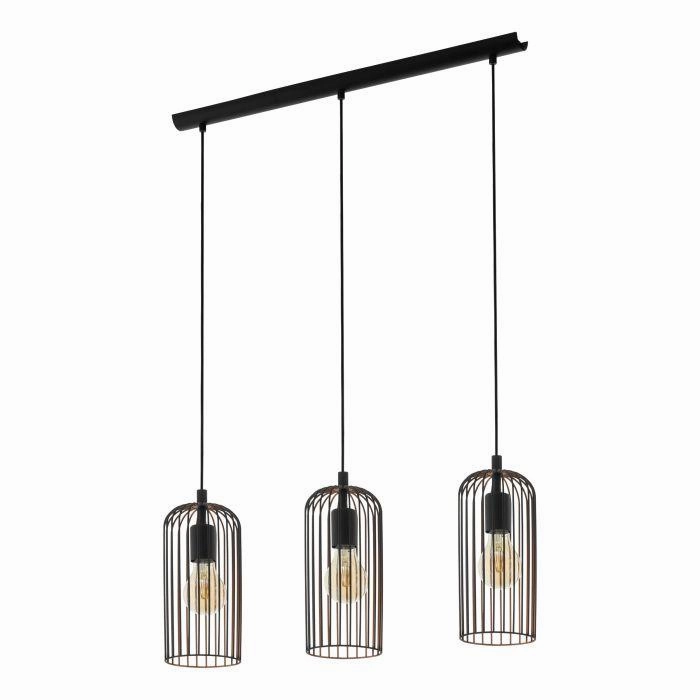 Eglo Roccamena 3 Light Black & Copper Wire Ceiling Pendant
