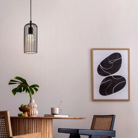 Eglo Roccamena Black & Copper Wire Ceiling Pendant flush mount ceiling fixture