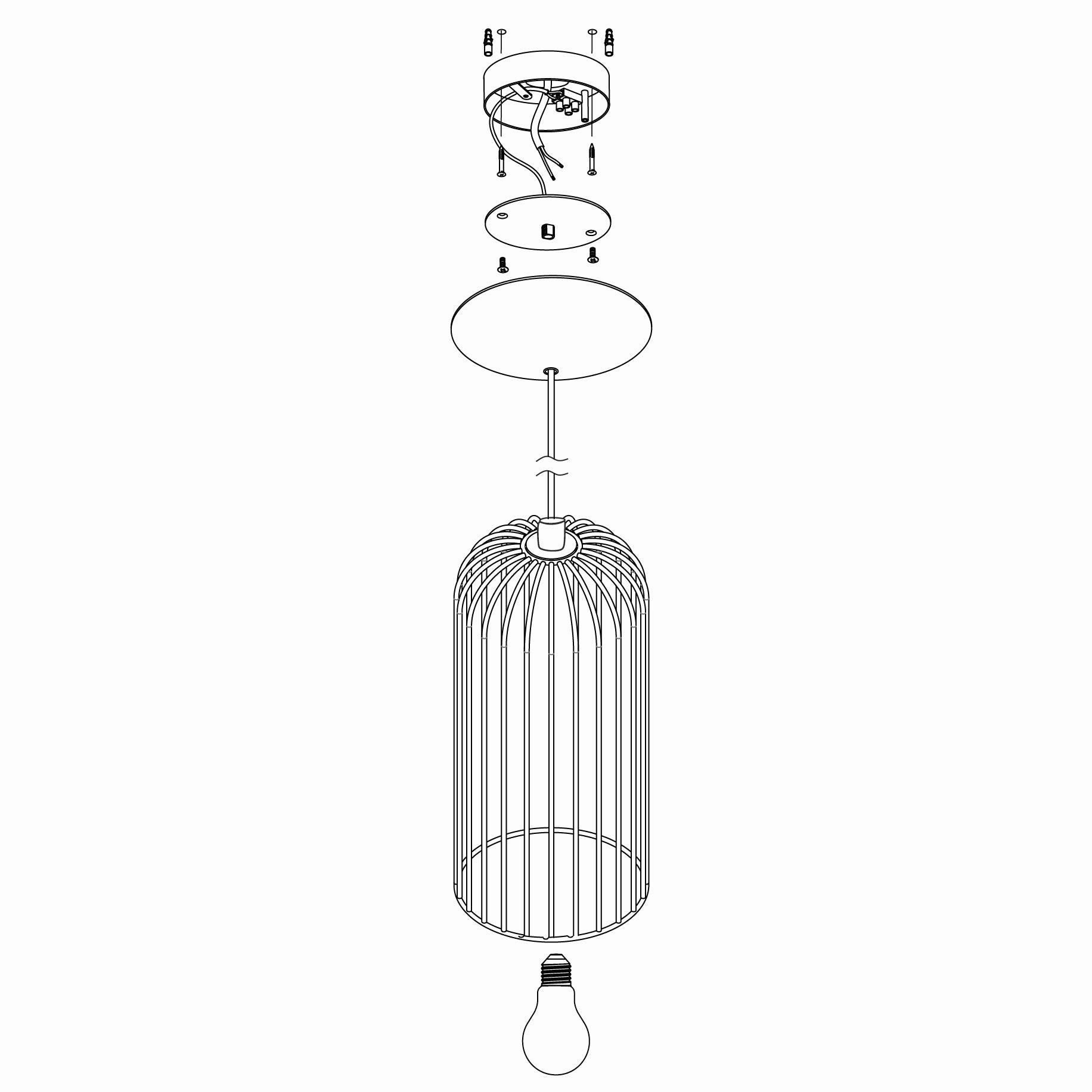 Eglo Roccamena Black & Copper Wire Ceiling Pendant