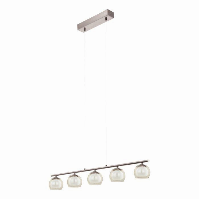Eglo Romagnese LED Nickel Ceiling Pendant - 5 Glass Shades