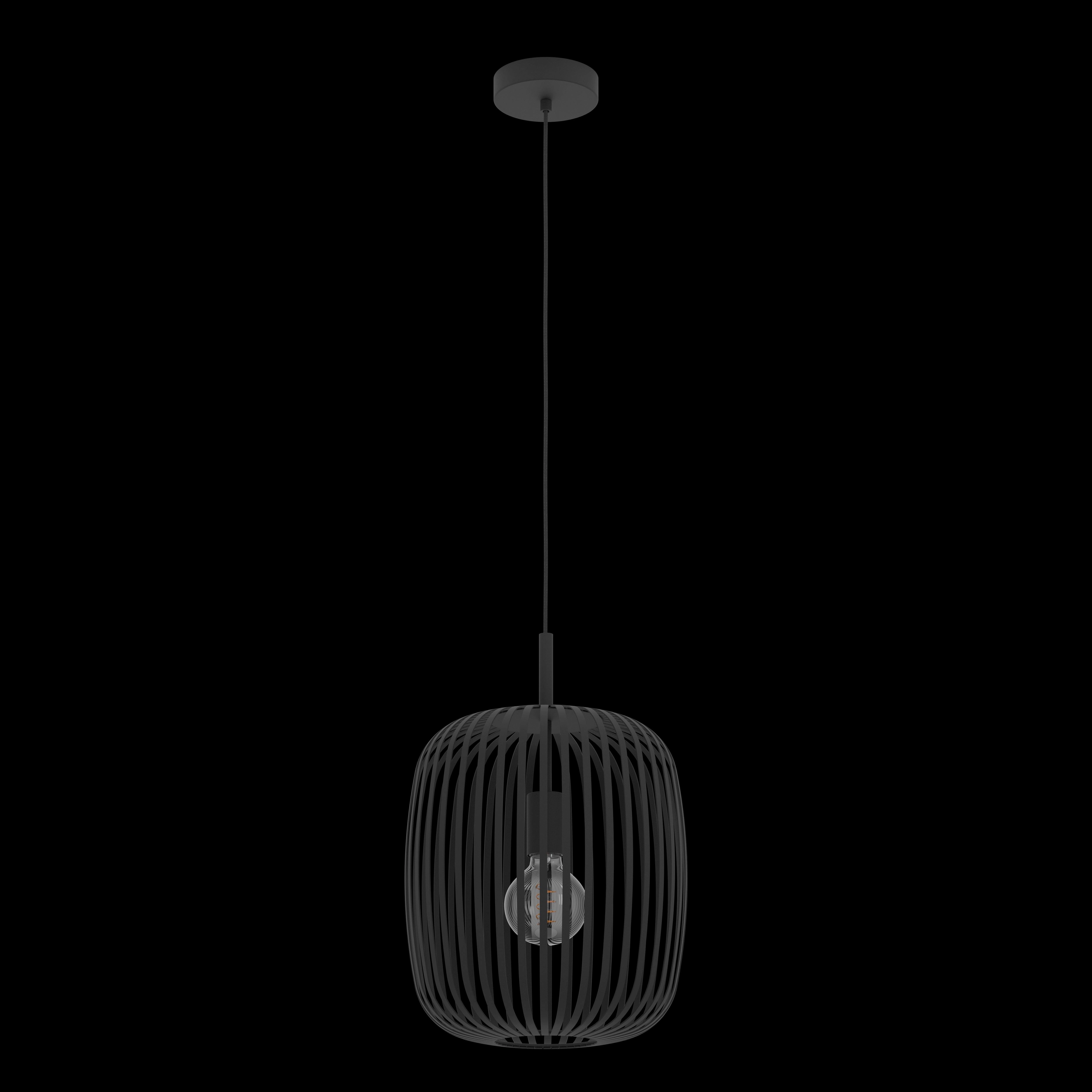 Eglo Romazzina Black Metal Caged Ceiling Pendant