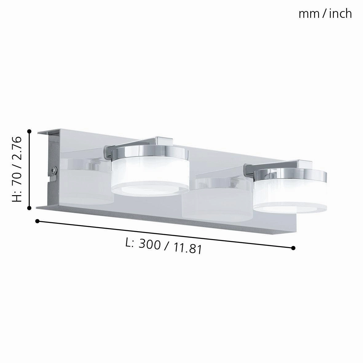 Eglo Romendo 1 Chrome IP44 LED Bathroom Double Wall light