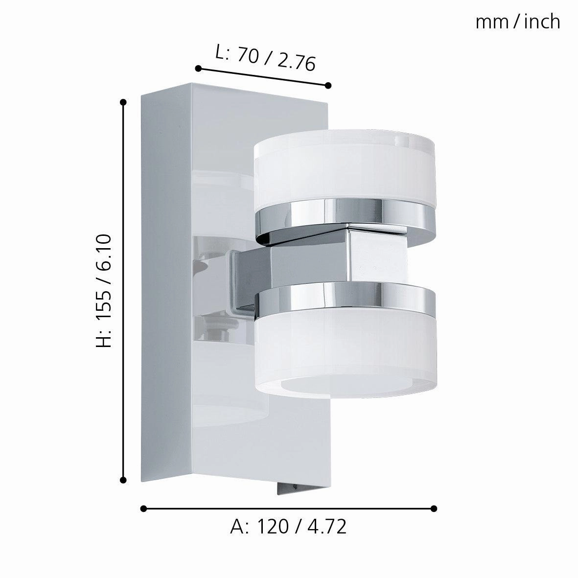 Eglo Romendo 1 Chrome LED Bathroom Wall light - IP44