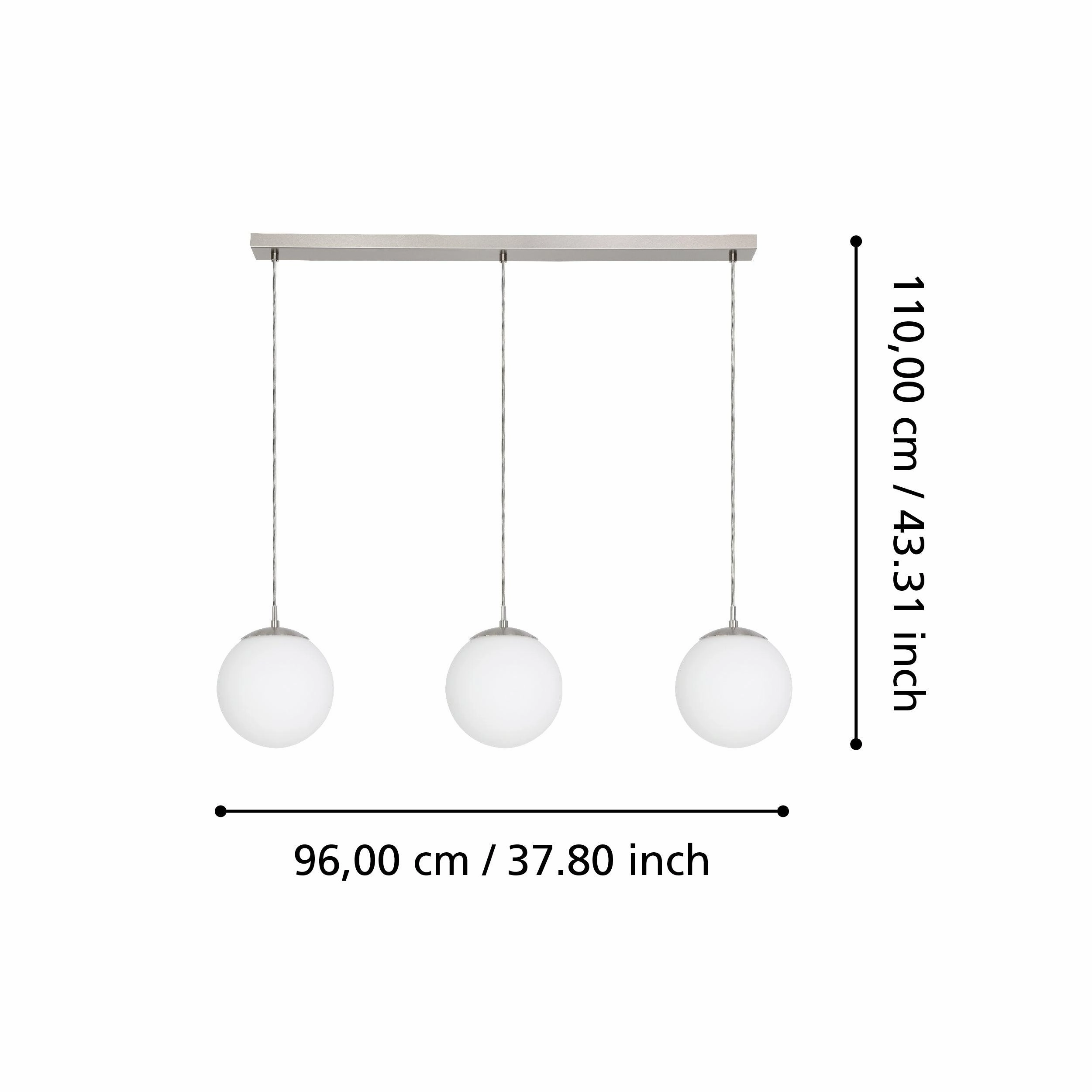 Eglo Rondo 3 Light Opal Glass Diffusers Ceiling Pendant