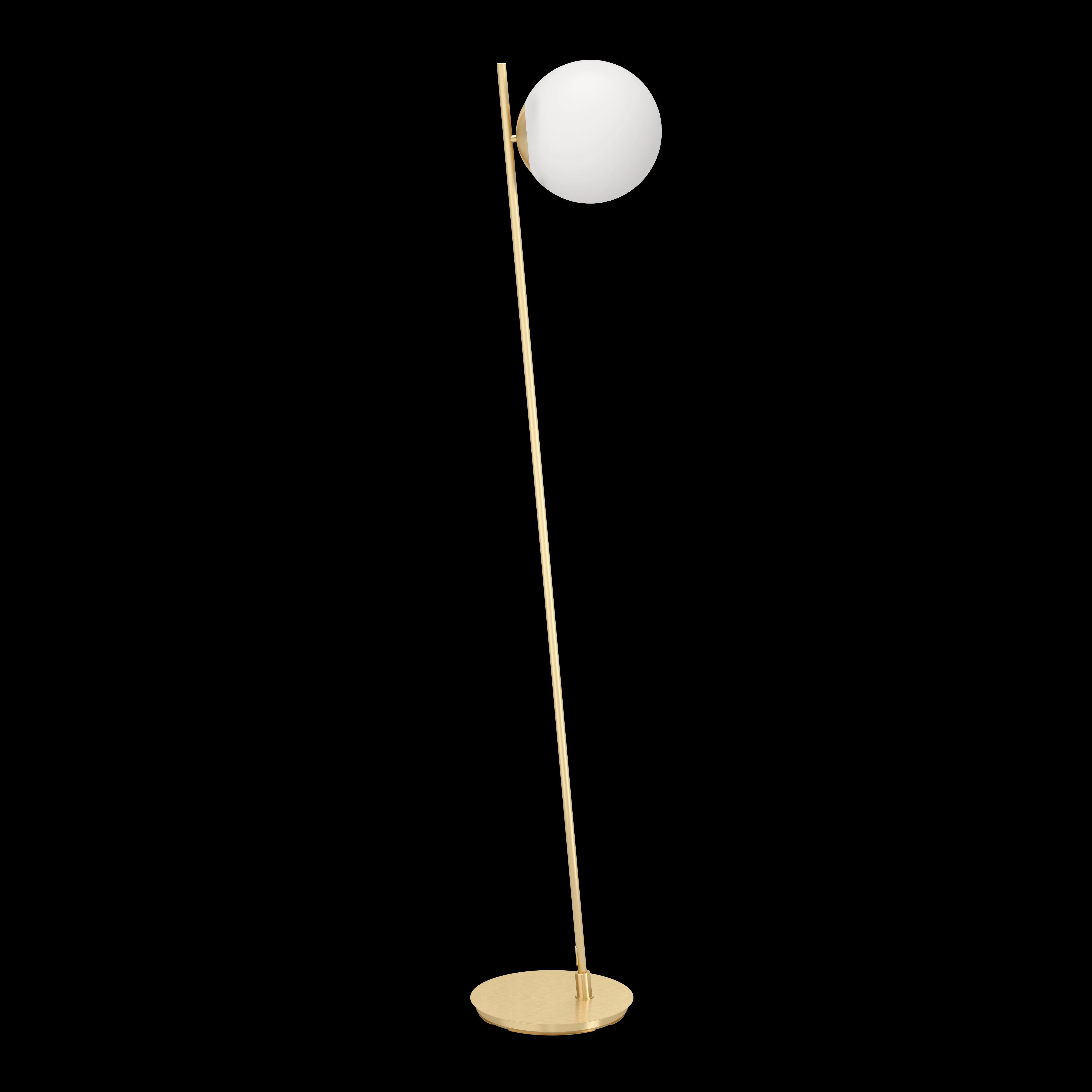Eglo Rondo 4 Brass Floor Lamp With Opal Glass Ball Shade