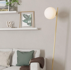 Eglo Rondo 4 Brass Floor Lamp With Opal Glass Ball Shade creative lampshade design