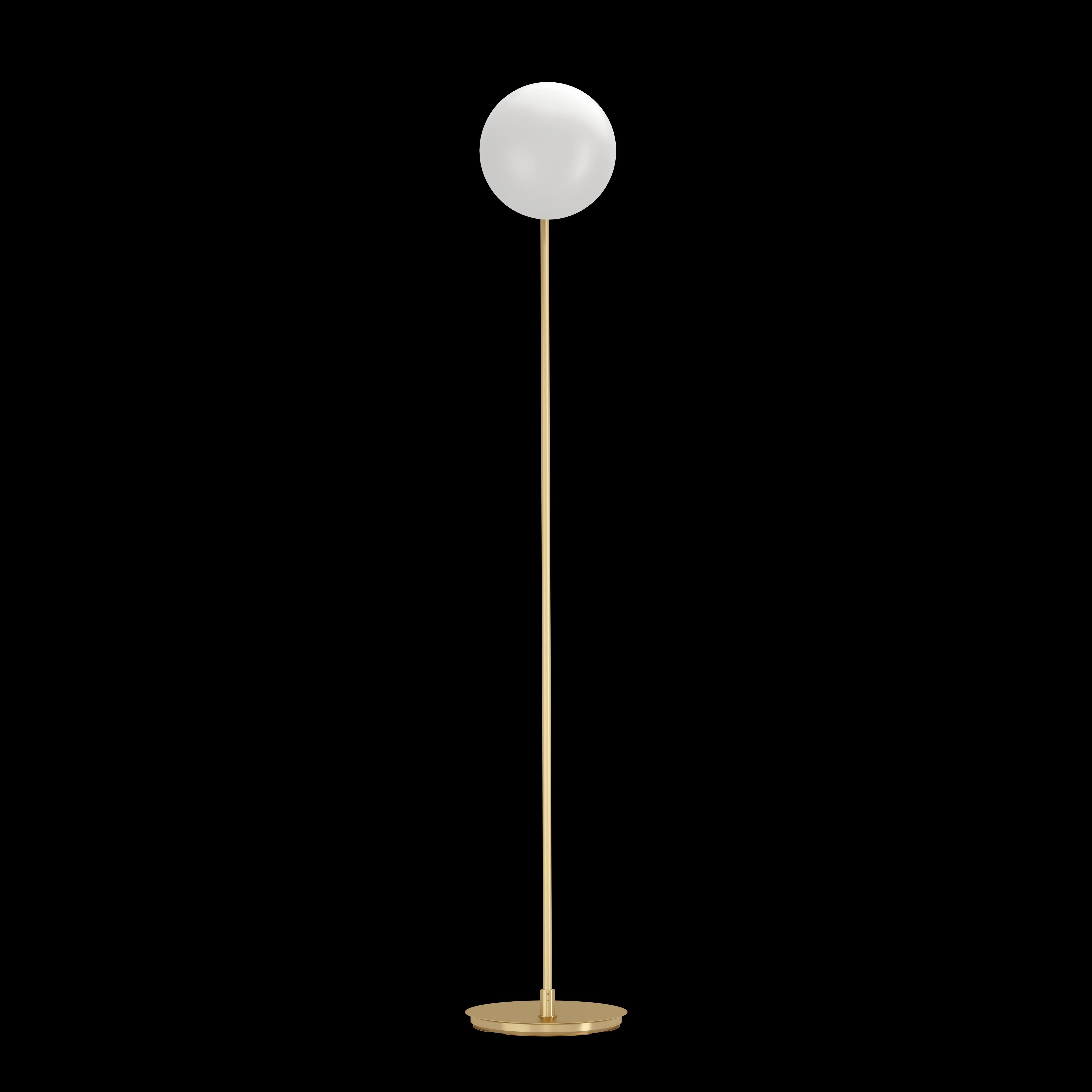 Eglo Rondo 4 Brass Floor Lamp With Opal Glass Ball Shade
