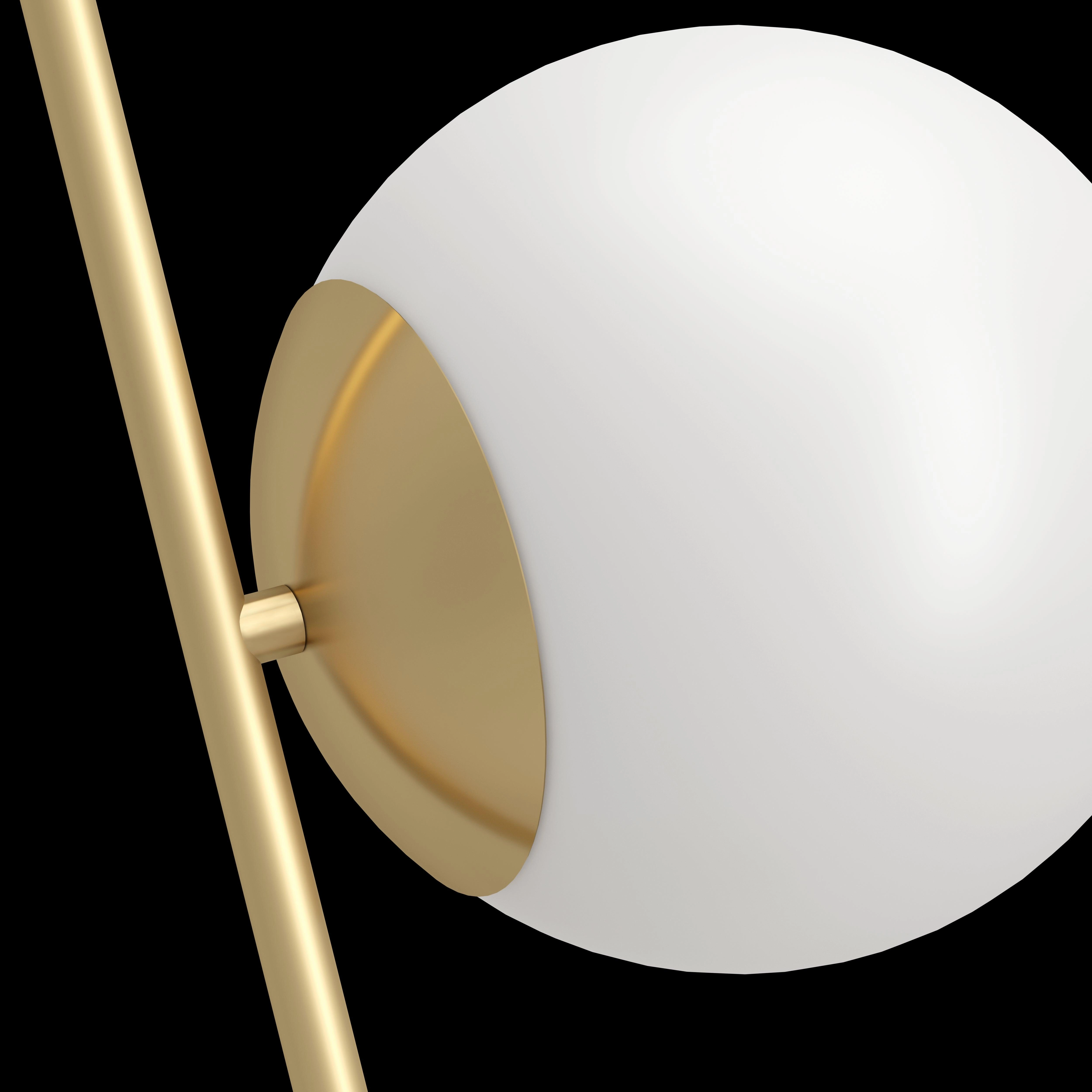 Eglo Rondo 4 Brass Floor Lamp With Opal Glass Ball Shade