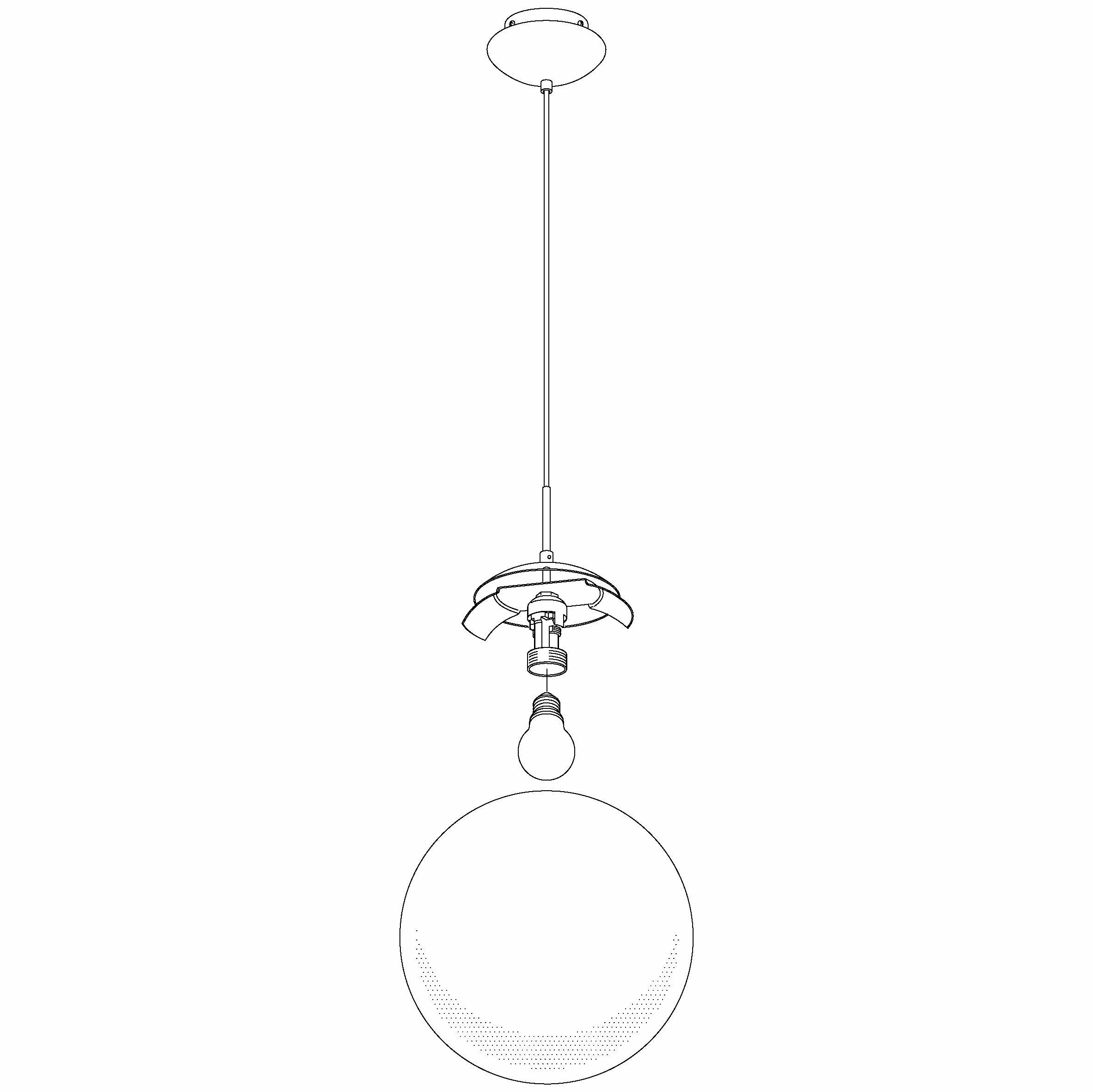 Eglo Rondo Opal Glass Sphere & Nickel Ceiling Pendant - 23cm