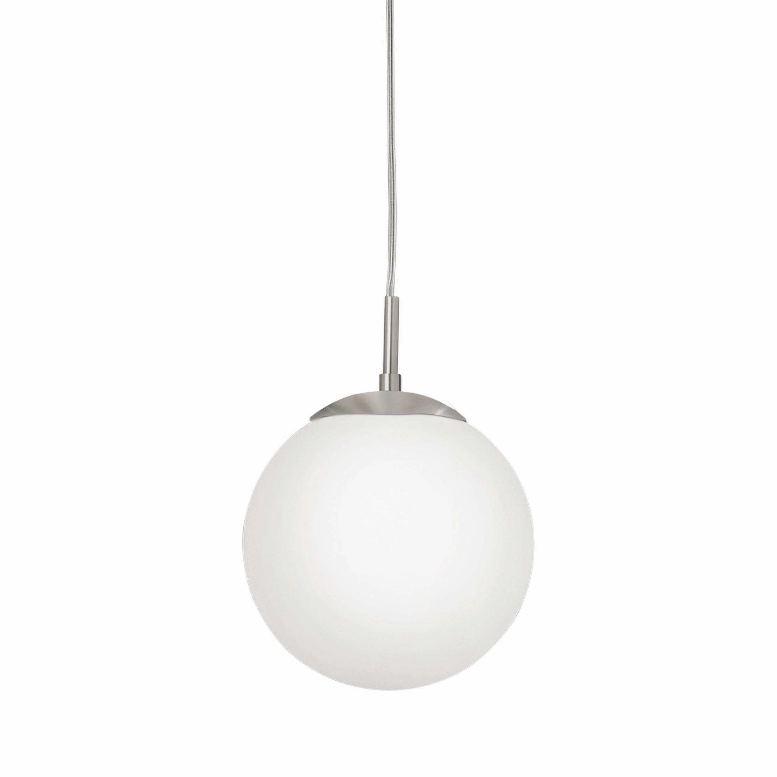 Eglo Rondo Opal Glass Sphere & Nickel Ceiling Pendant - 23cm