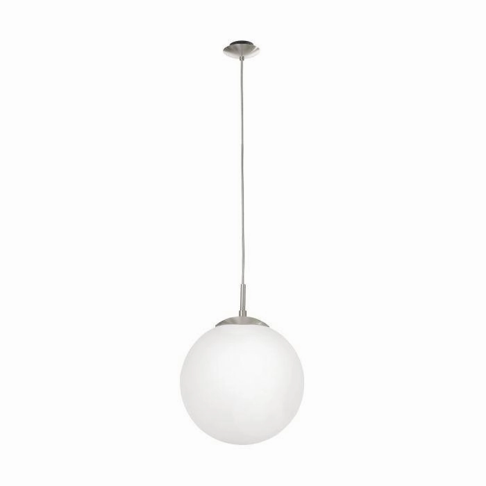 Eglo Rondo Opal Glass Sphere & Nickel Ceiling Pendant - 28cm