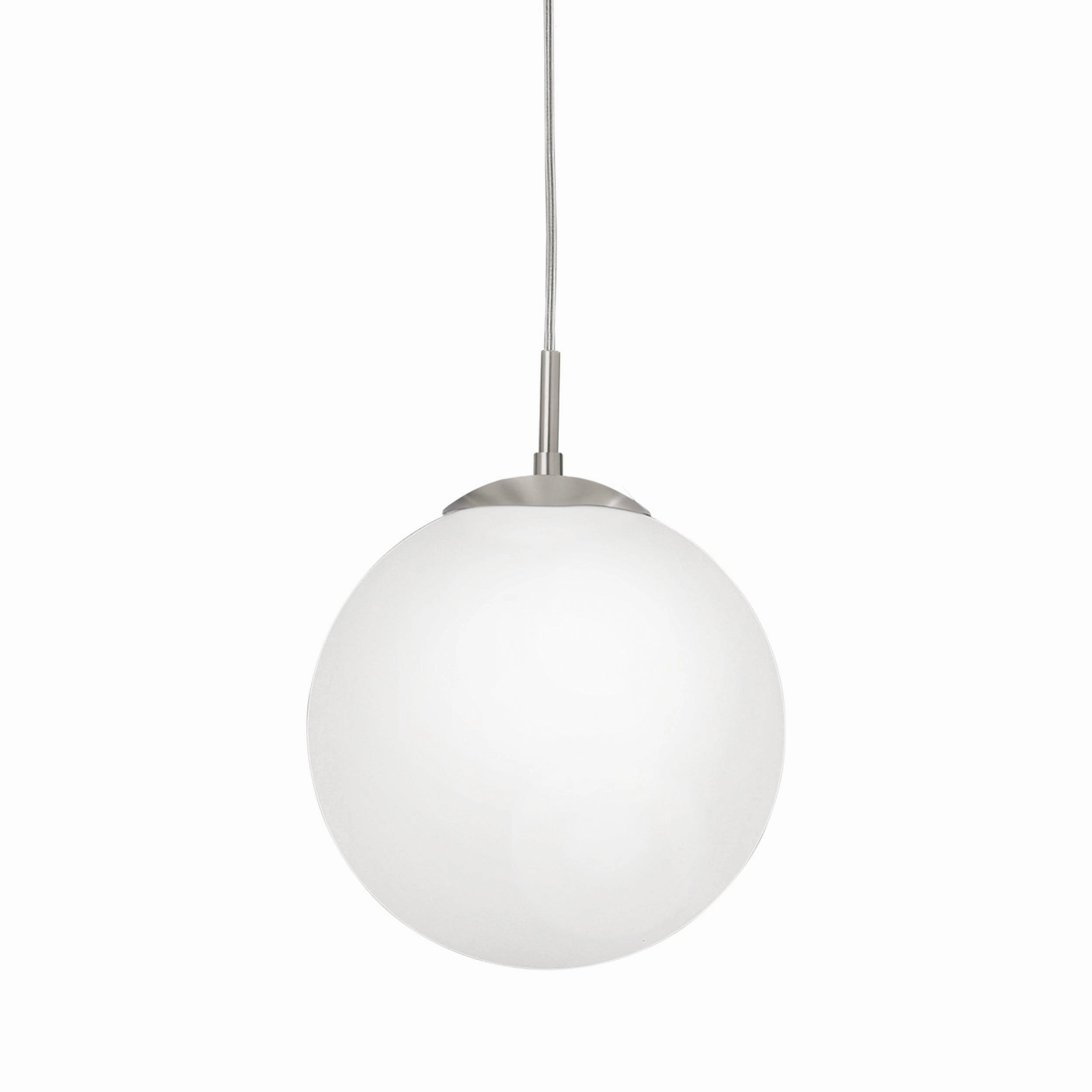 Eglo Rondo Opal Glass Sphere & Nickel Ceiling Pendant - 28cm