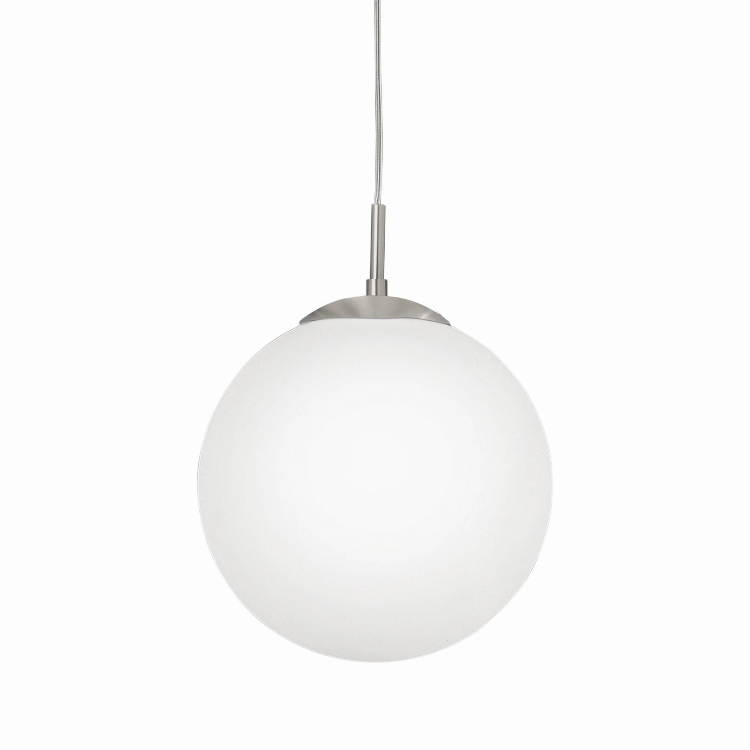 Eglo Rondo Opal Glass Sphere & Nickel Ceiling Pendant - 33cm