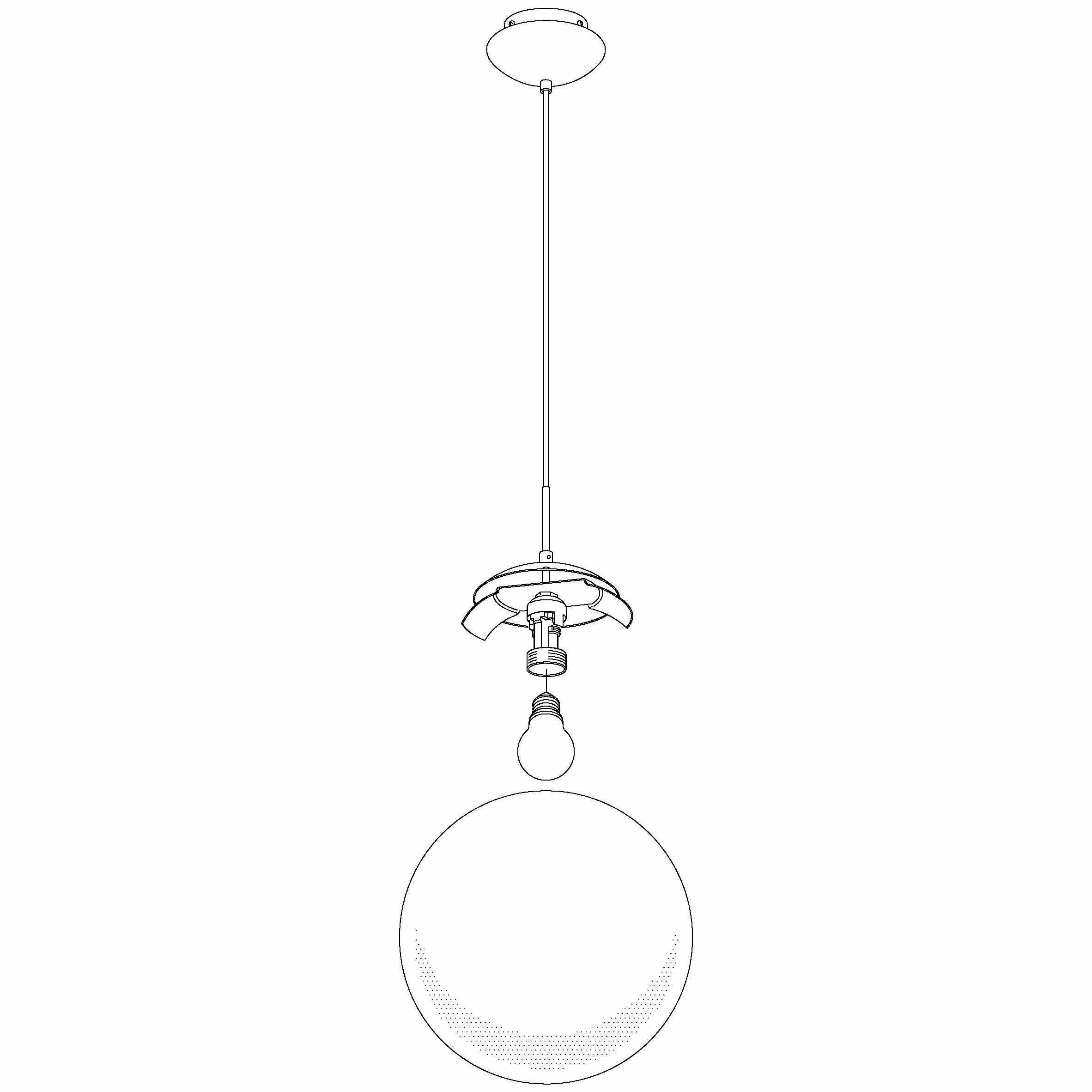 Eglo Rondo Opal Glass Sphere & Nickel Ceiling Pendant - 33cm