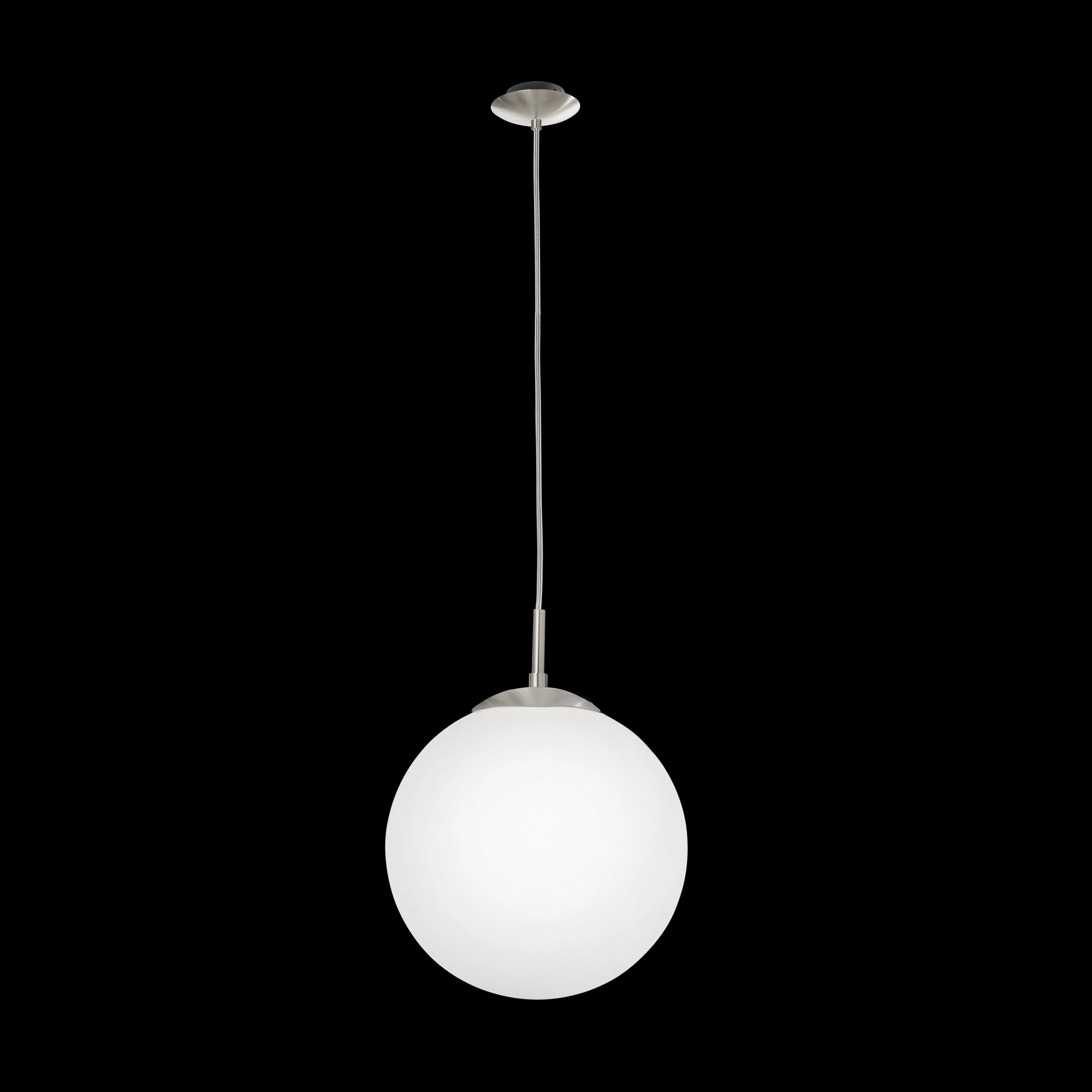Eglo Rondo Opal Glass Sphere & Nickel Ceiling Pendant - 33cm