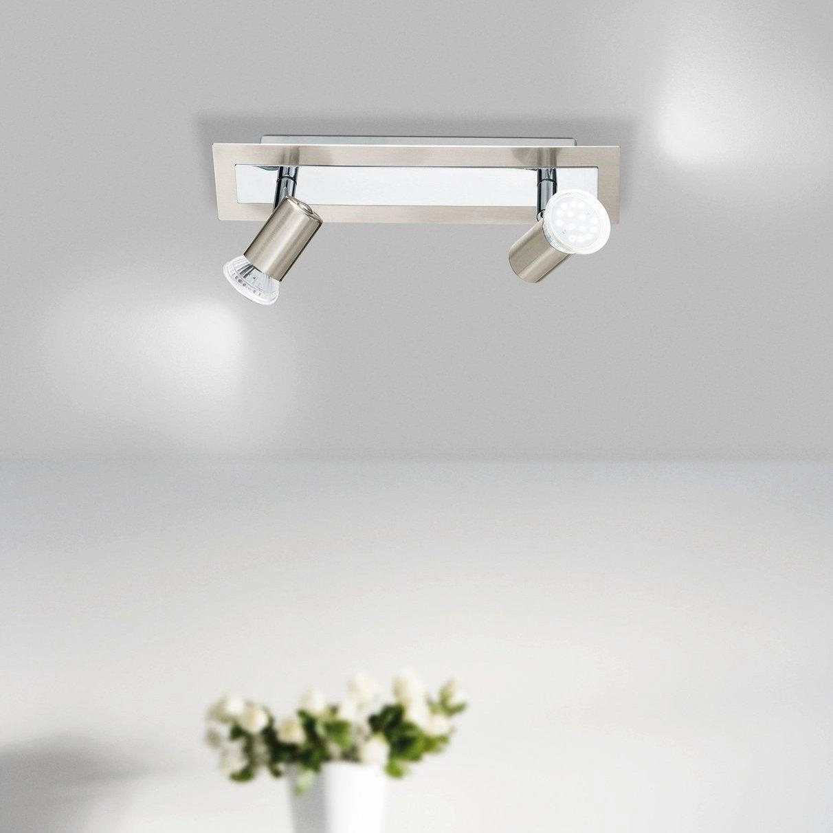 Eglo Rottelo Nickel & Chrome 2 Light Bar Spotlight
