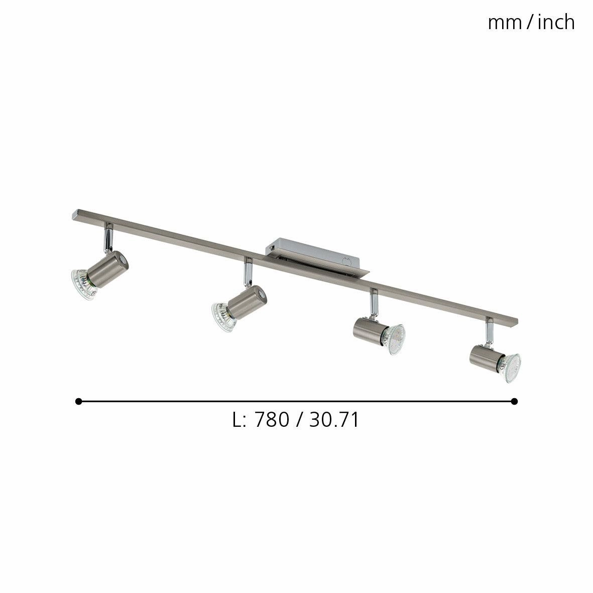 Eglo Rottelo Nickel & Chrome 4 Light Bar Spotlight