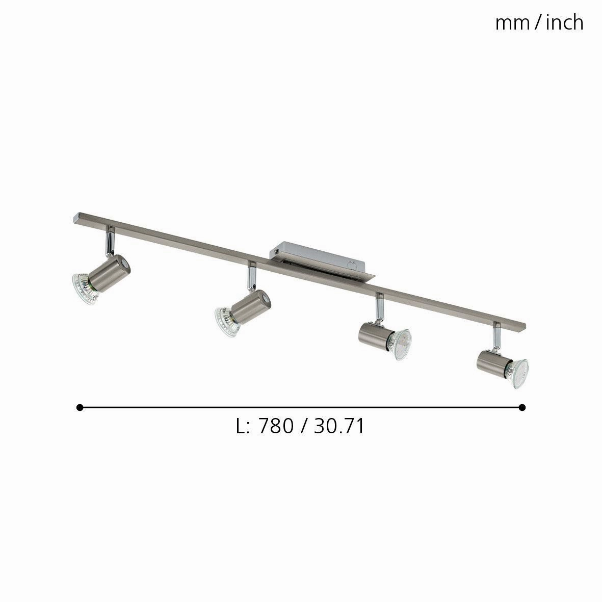 Eglo Rottelo Nickel & Chrome 4 Light Bar Spotlight