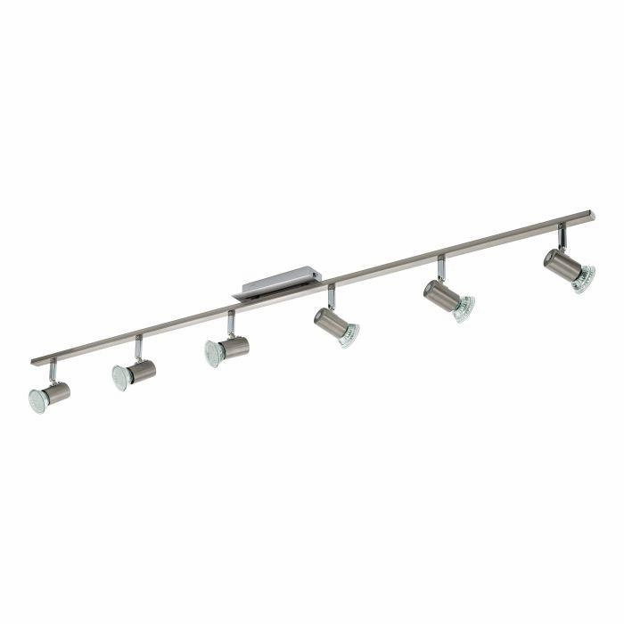 Eglo Rottelo Nickel & Chrome 6 Light Bar Spotlight tall arc lamp for living room