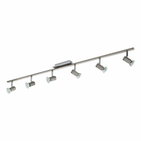 Eglo Rottelo Nickel & Chrome 6 Light Bar Spotlight tall arc lamp for living room