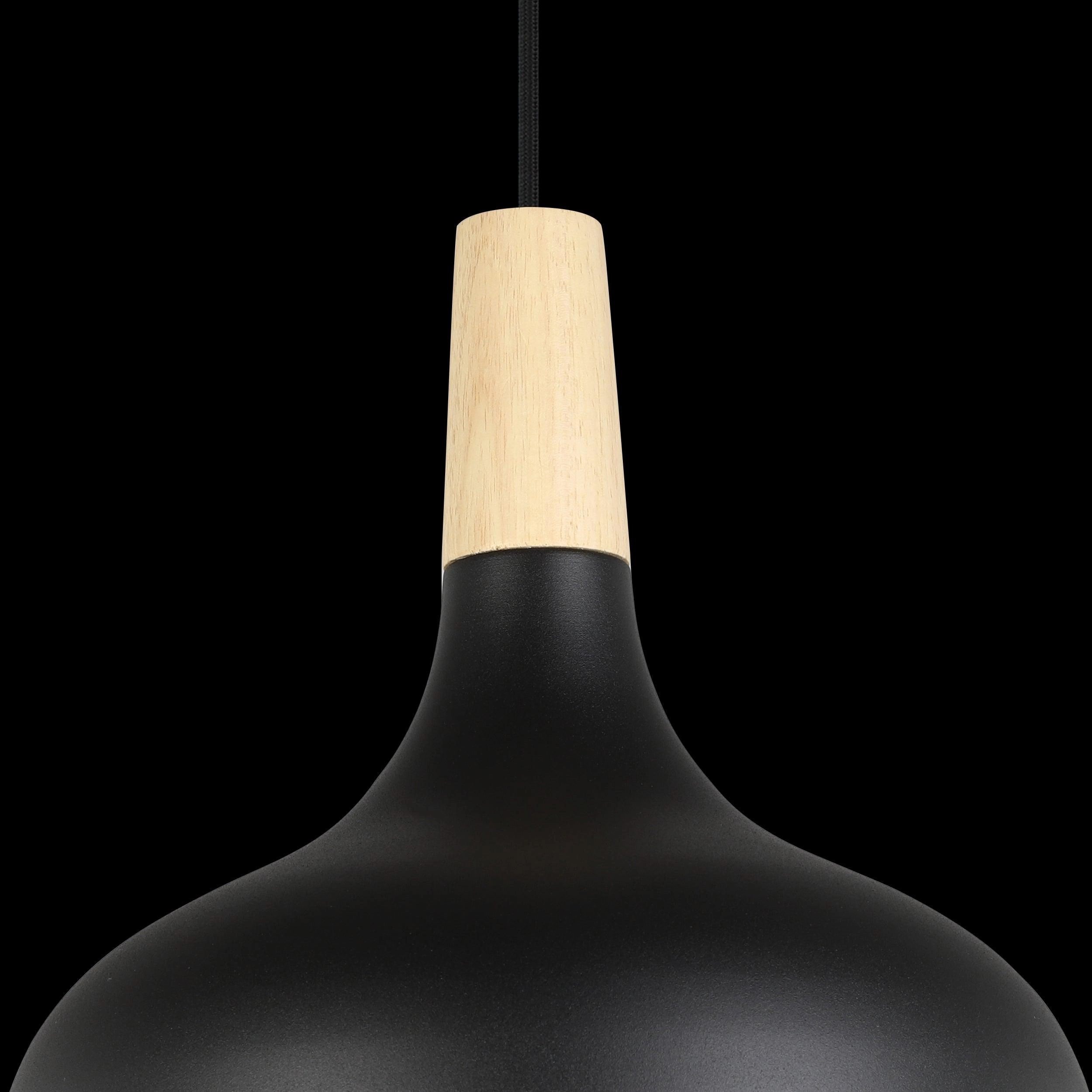 Eglo Sabinar Black Metal & Wood Ceiling Pendant