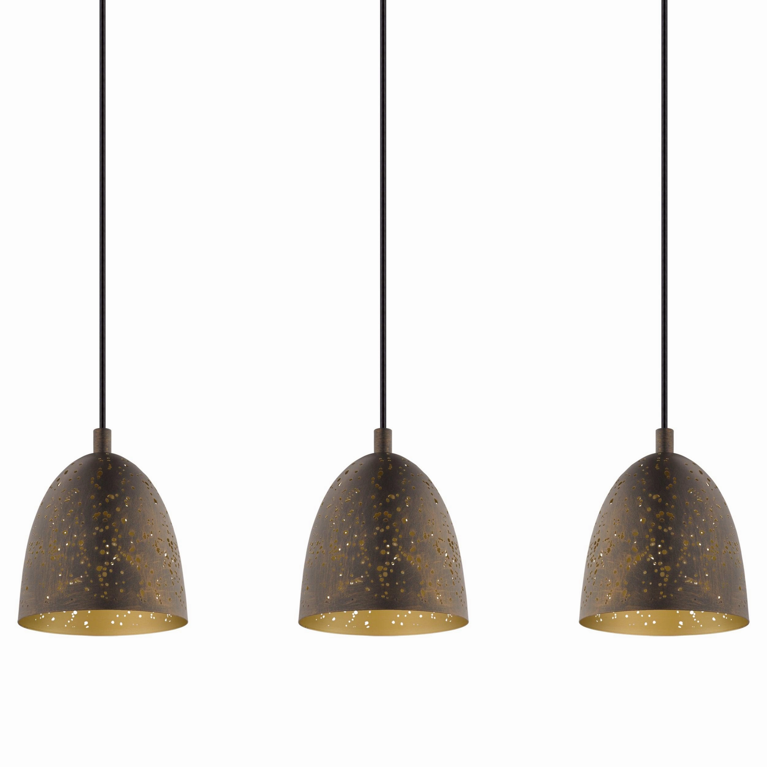 Eglo Safi 3 Light Brown Metal & Gold Ceiling Pendant