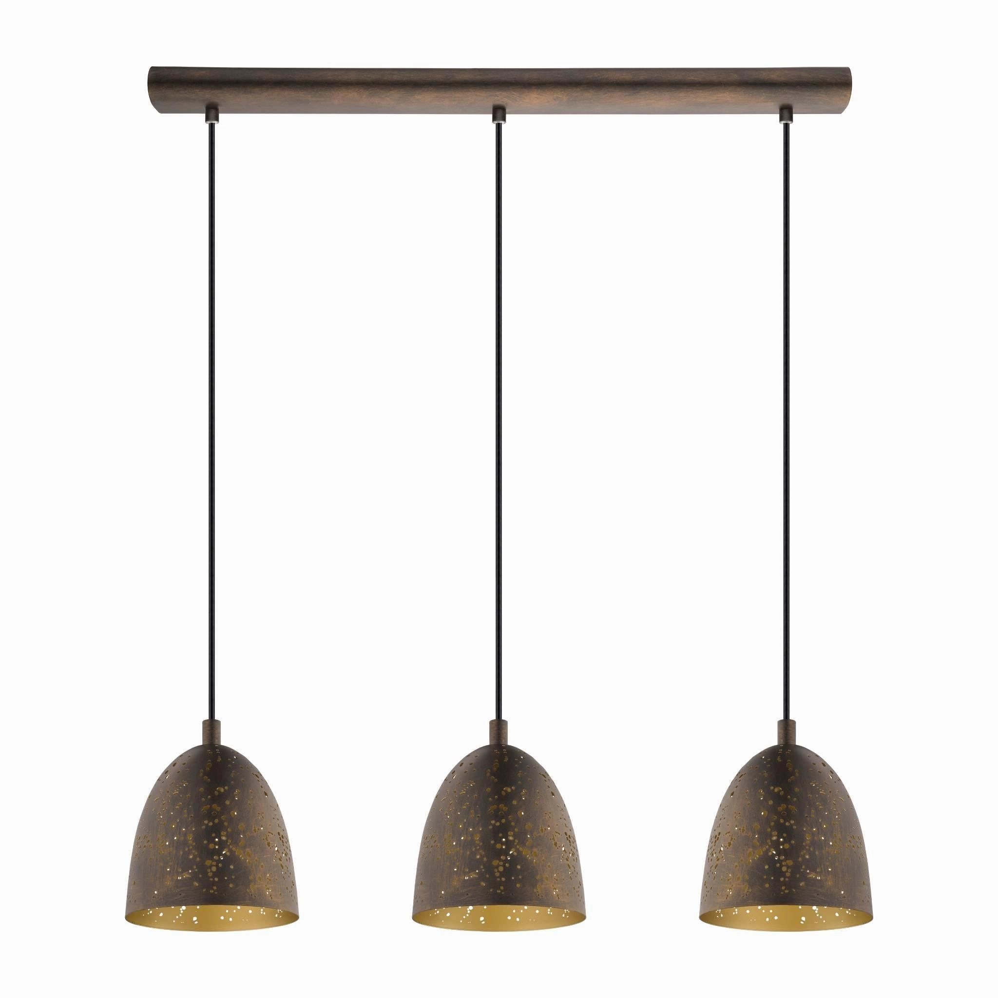 Eglo Safi 3 Light Brown Metal & Gold Ceiling Pendant