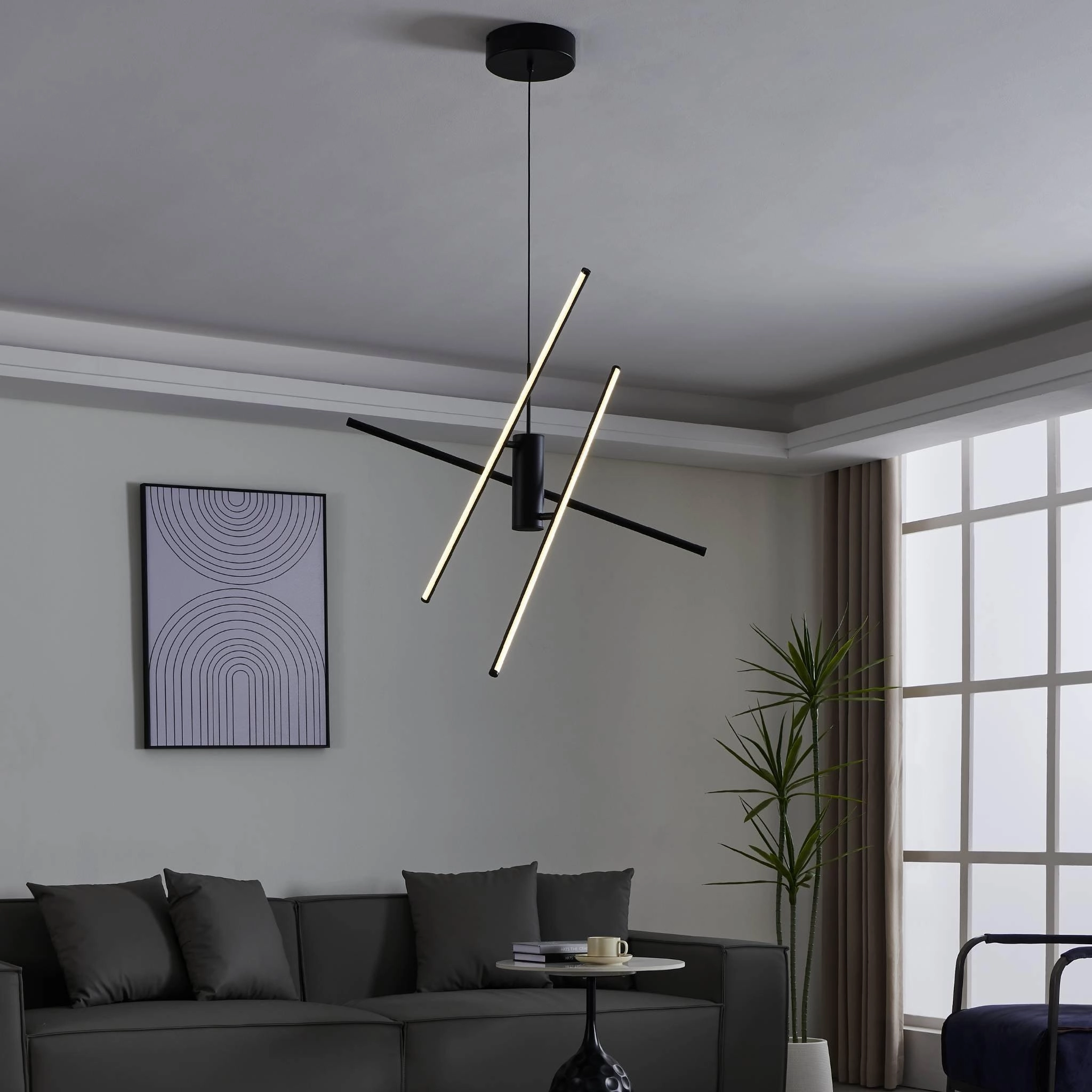 Eglo Salitre Black Modern LED Ceiling Pendant flush mount ceiling fixture