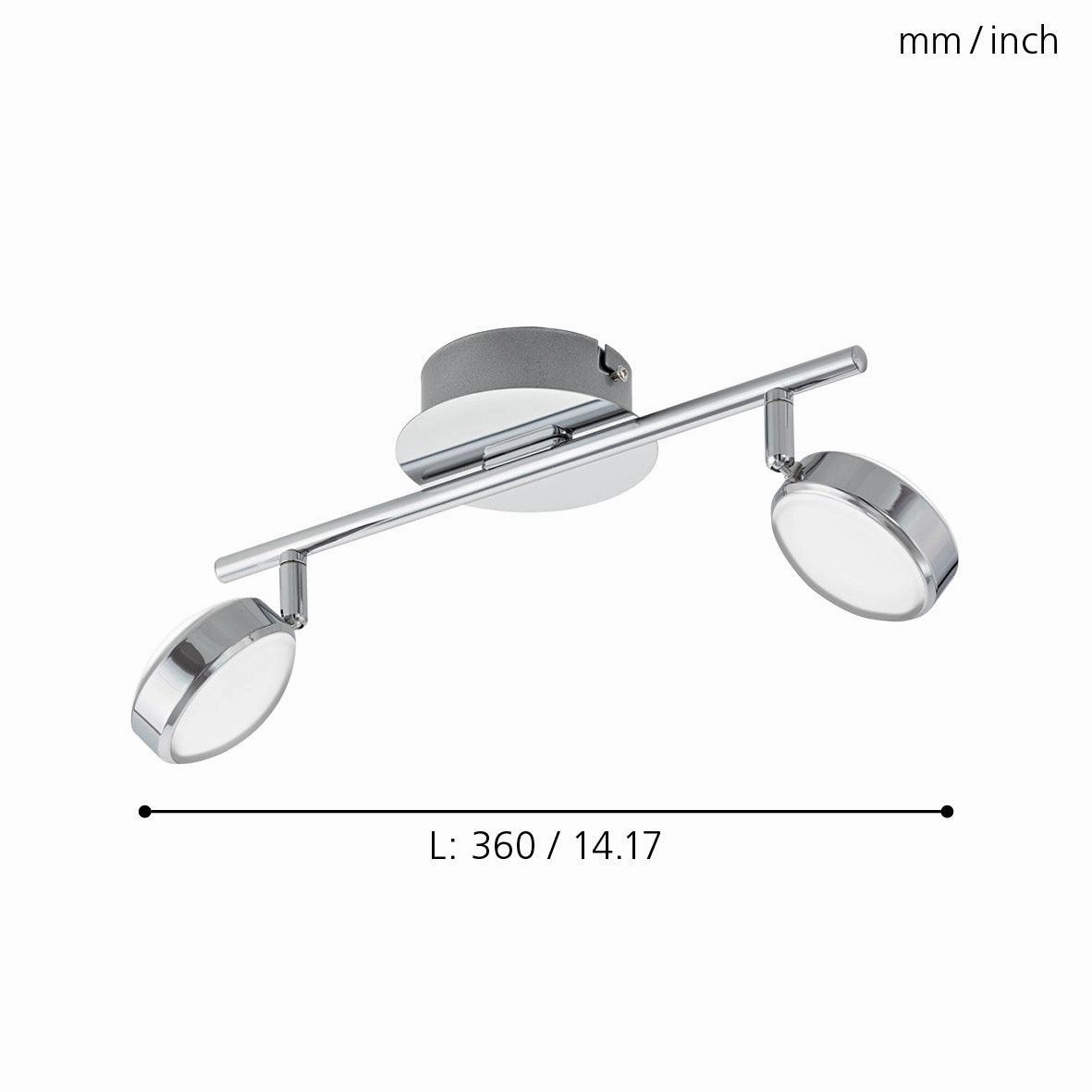 Eglo Salto Chrome LED 2 Light Bar Spotlight