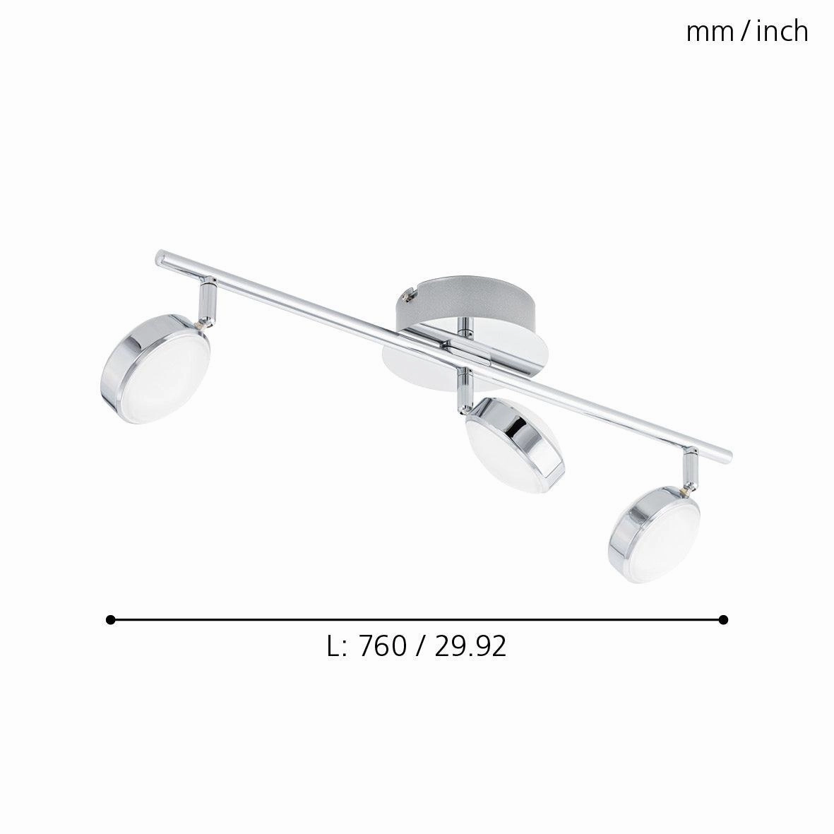 Eglo Salto Chrome LED 3 Light Bar Spotlight