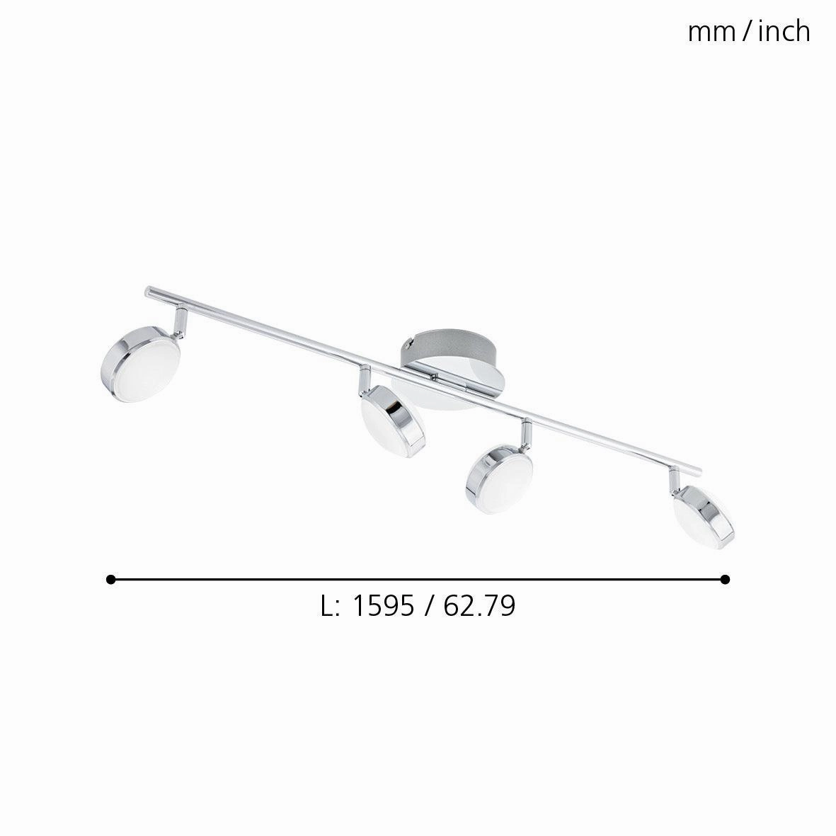 Eglo Salto Chrome LED 4 Light Bar Spotlight