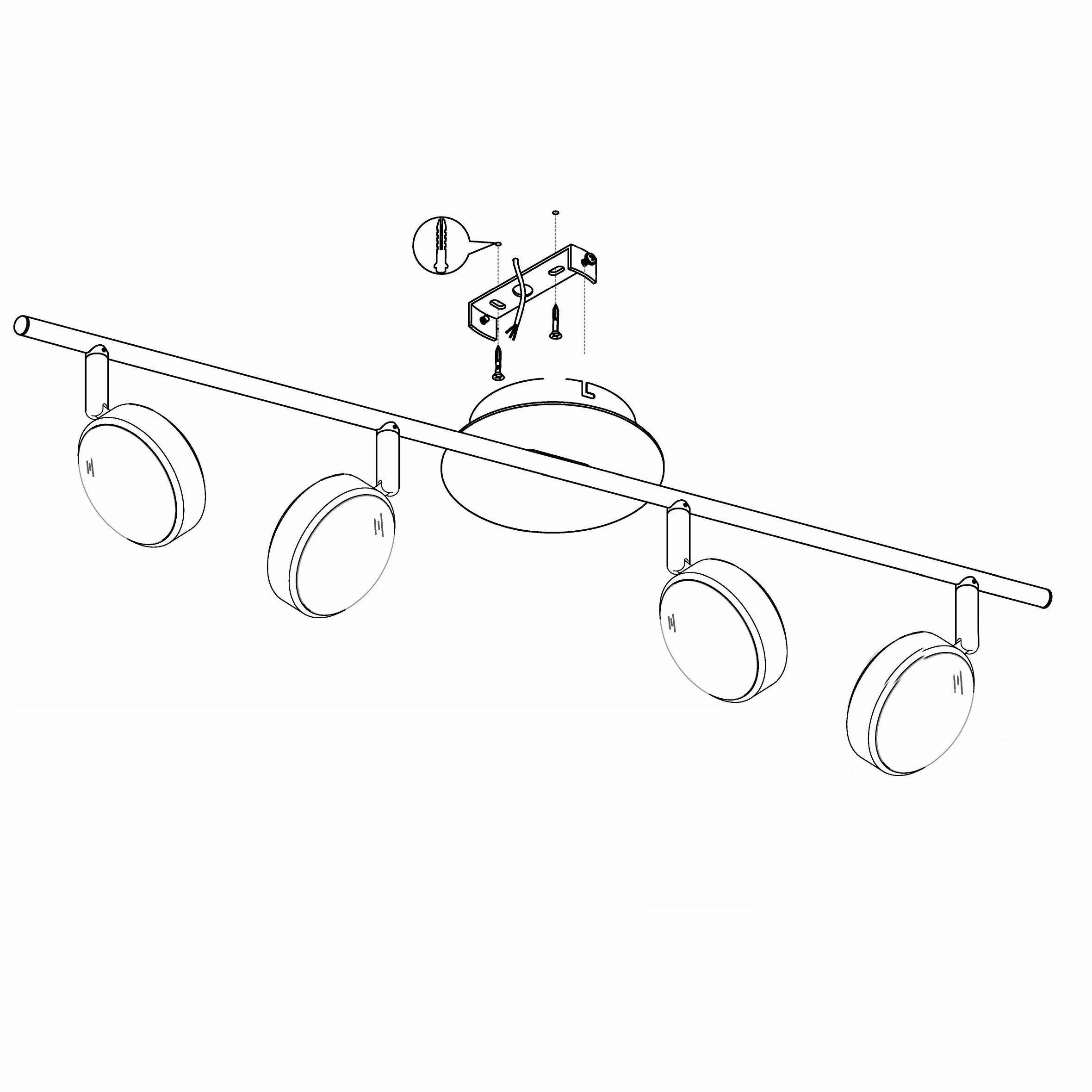 Eglo Salto Chrome LED 4 Light Bar Spotlight