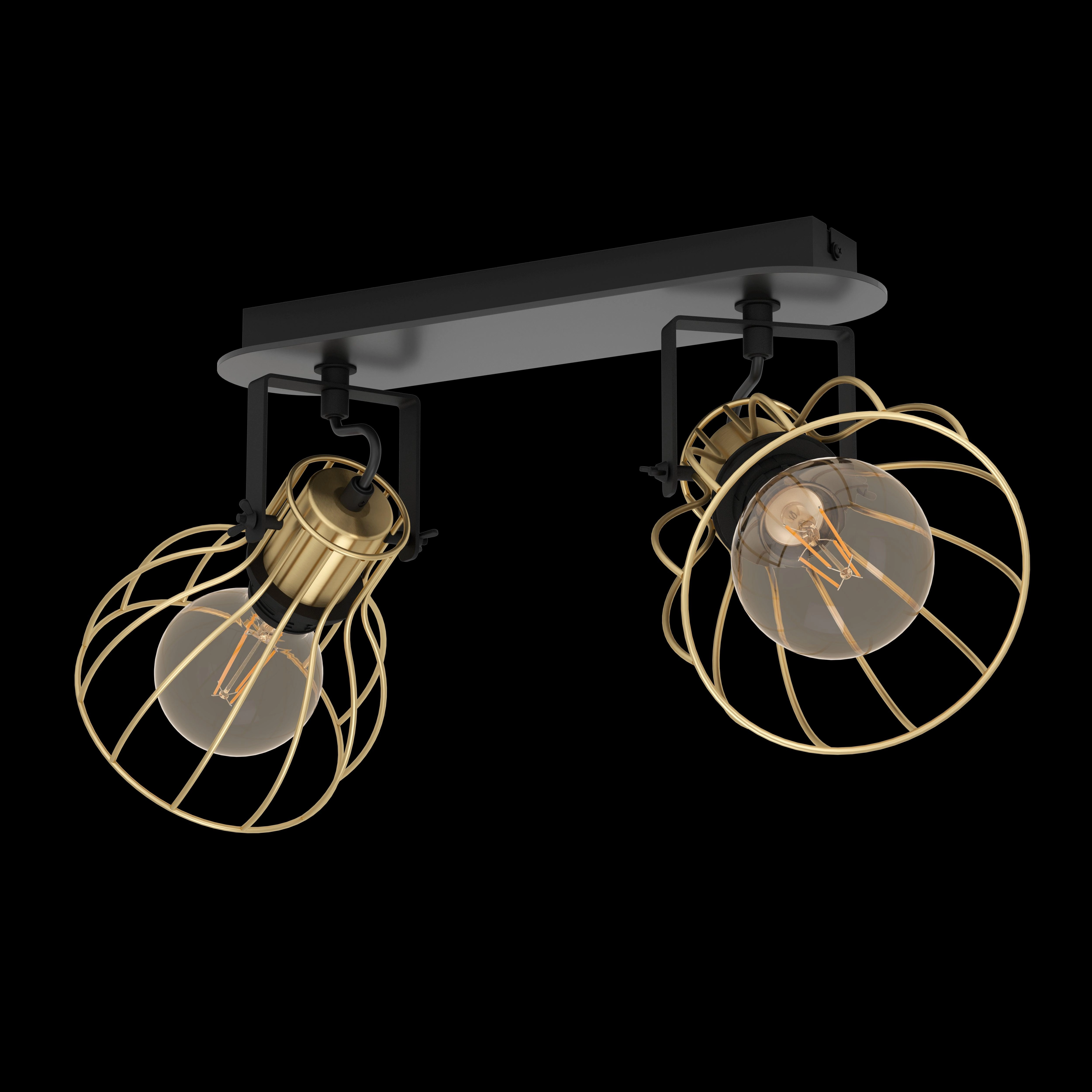 Eglo Sambatello Brass Wire & Slack 2 Light Bar Spotlight