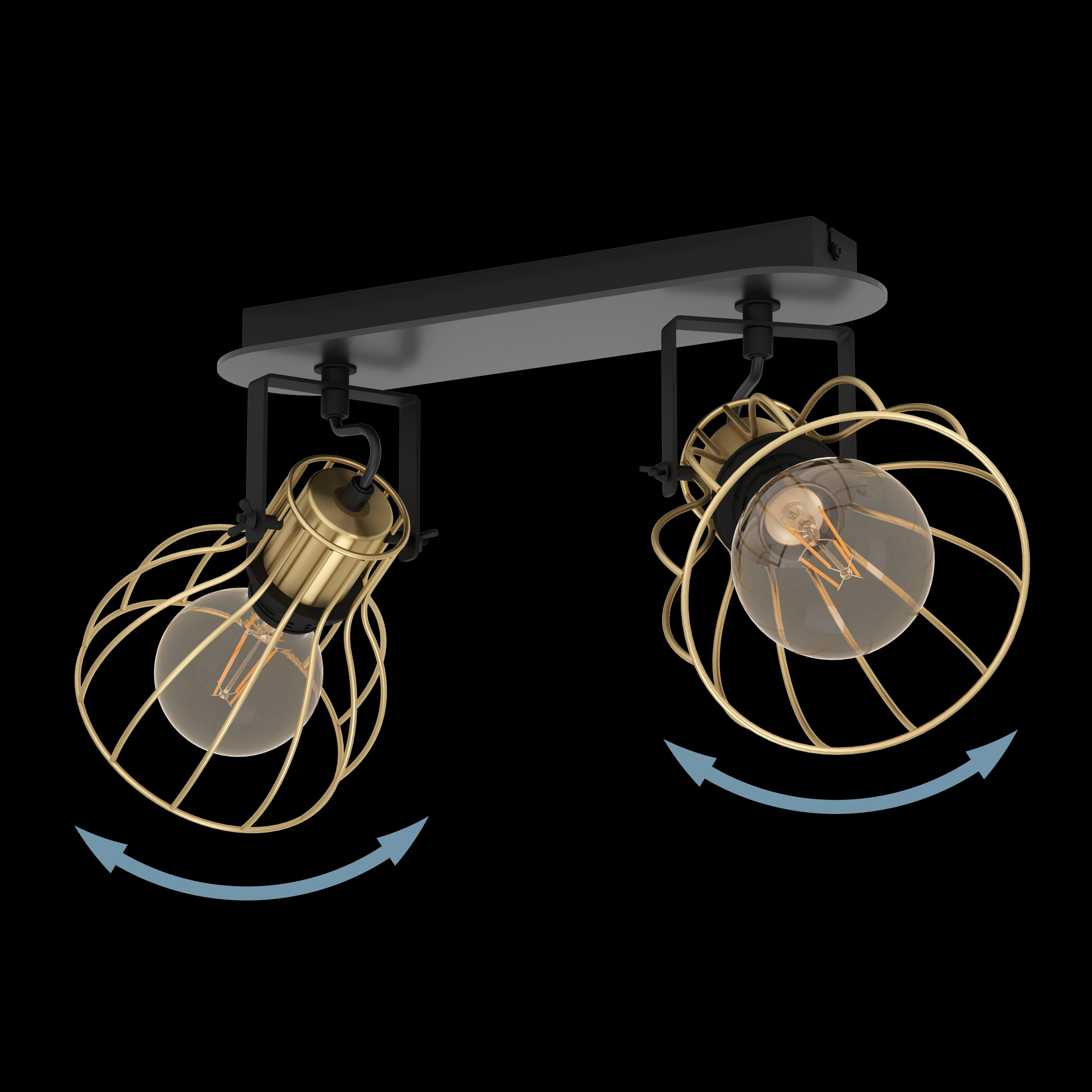 Eglo Sambatello Brass Wire & Slack 2 Light Bar Spotlight