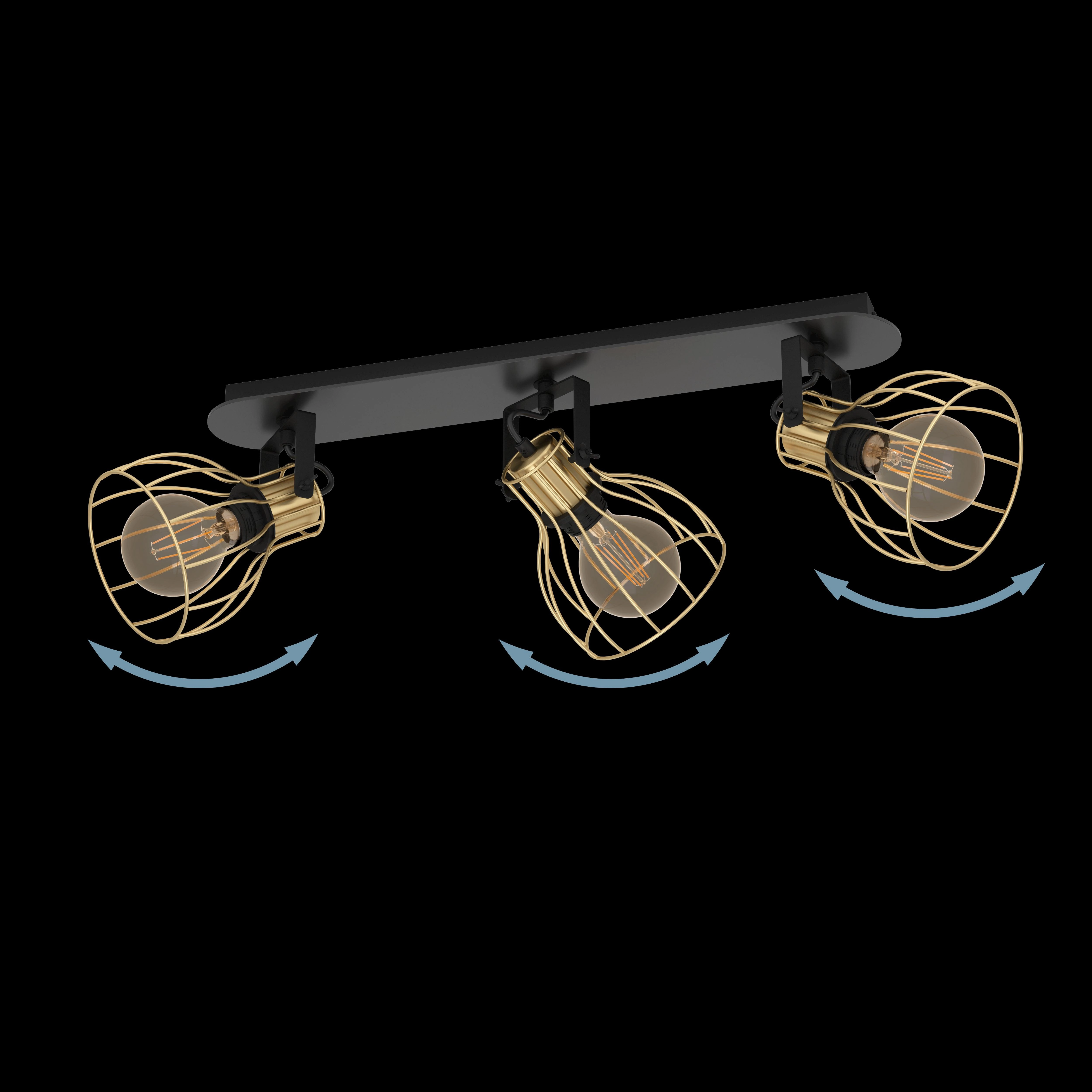 Eglo Sambatello Brass Wire & Slack 3 Light Bar Spotlight