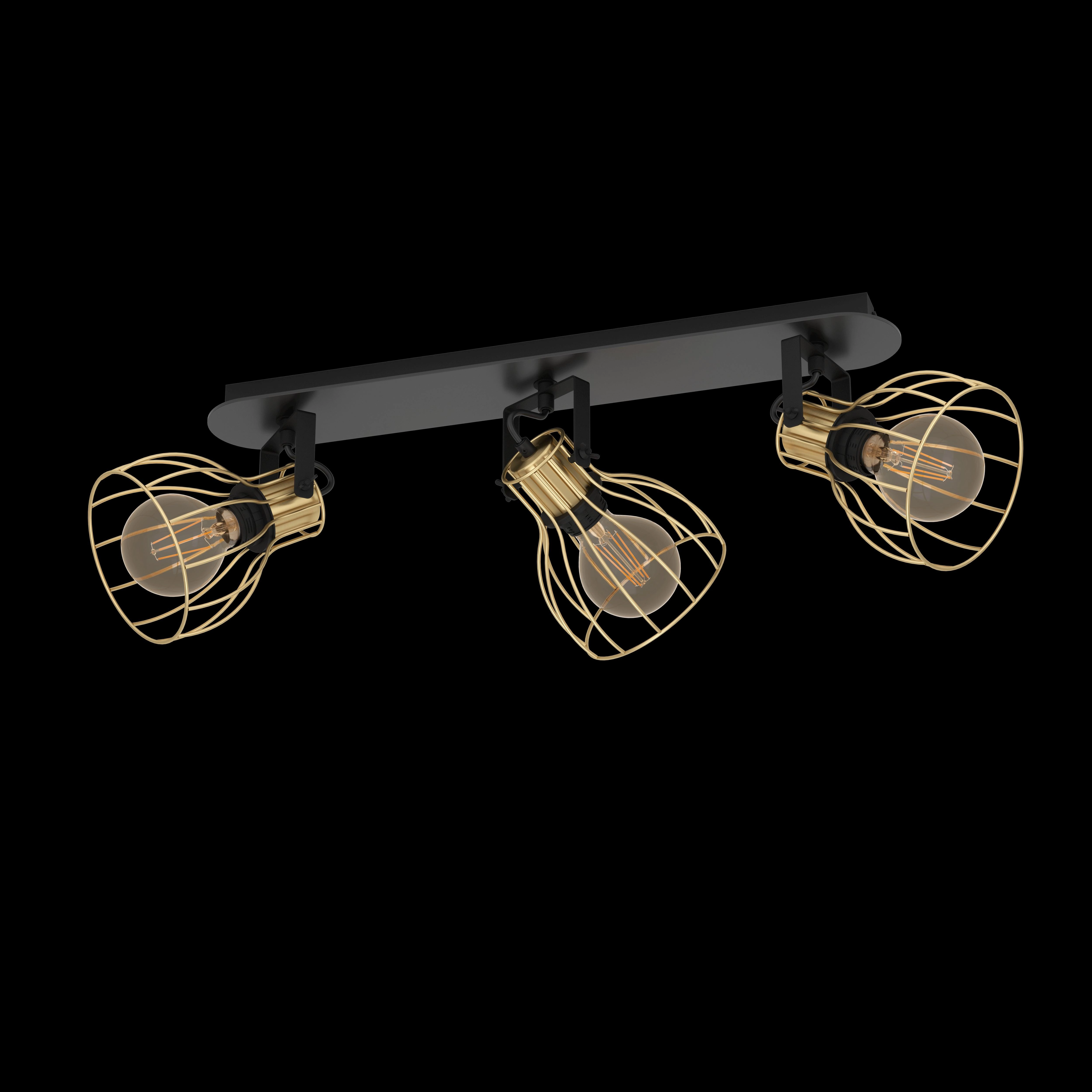 Eglo Sambatello Brass Wire & Slack 3 Light Bar Spotlight