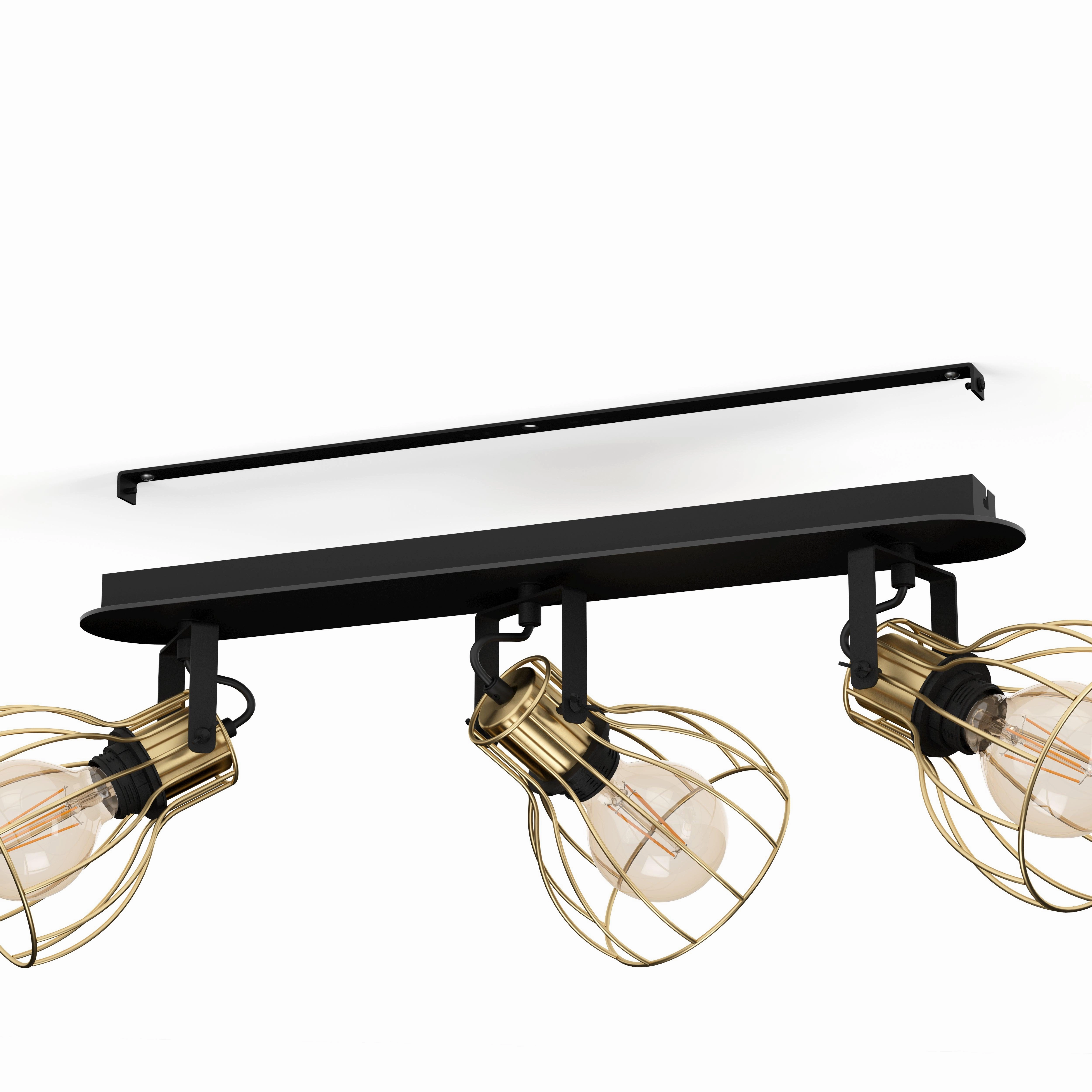 Eglo Sambatello Brass Wire & Slack 3 Light Bar Spotlight
