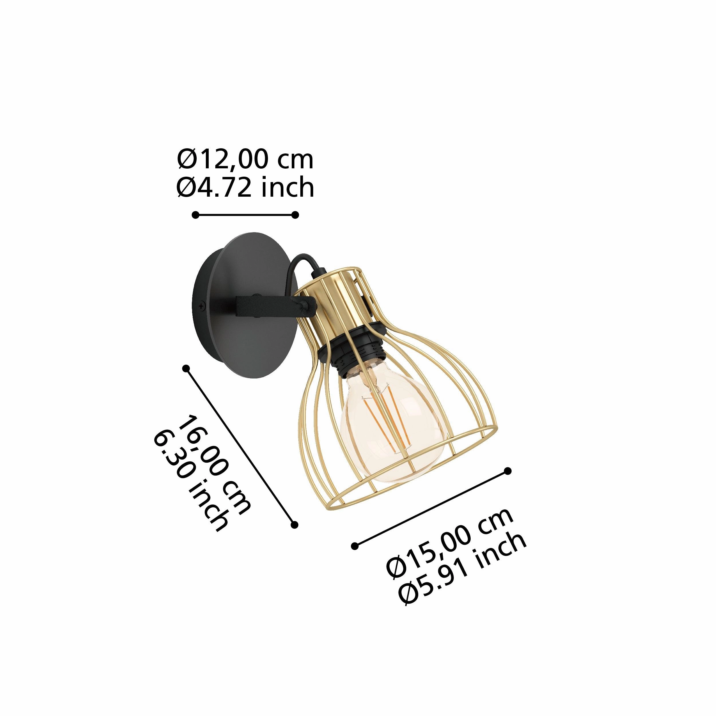 Eglo Sambatello Brass Wire & Slack Wall Spotlight