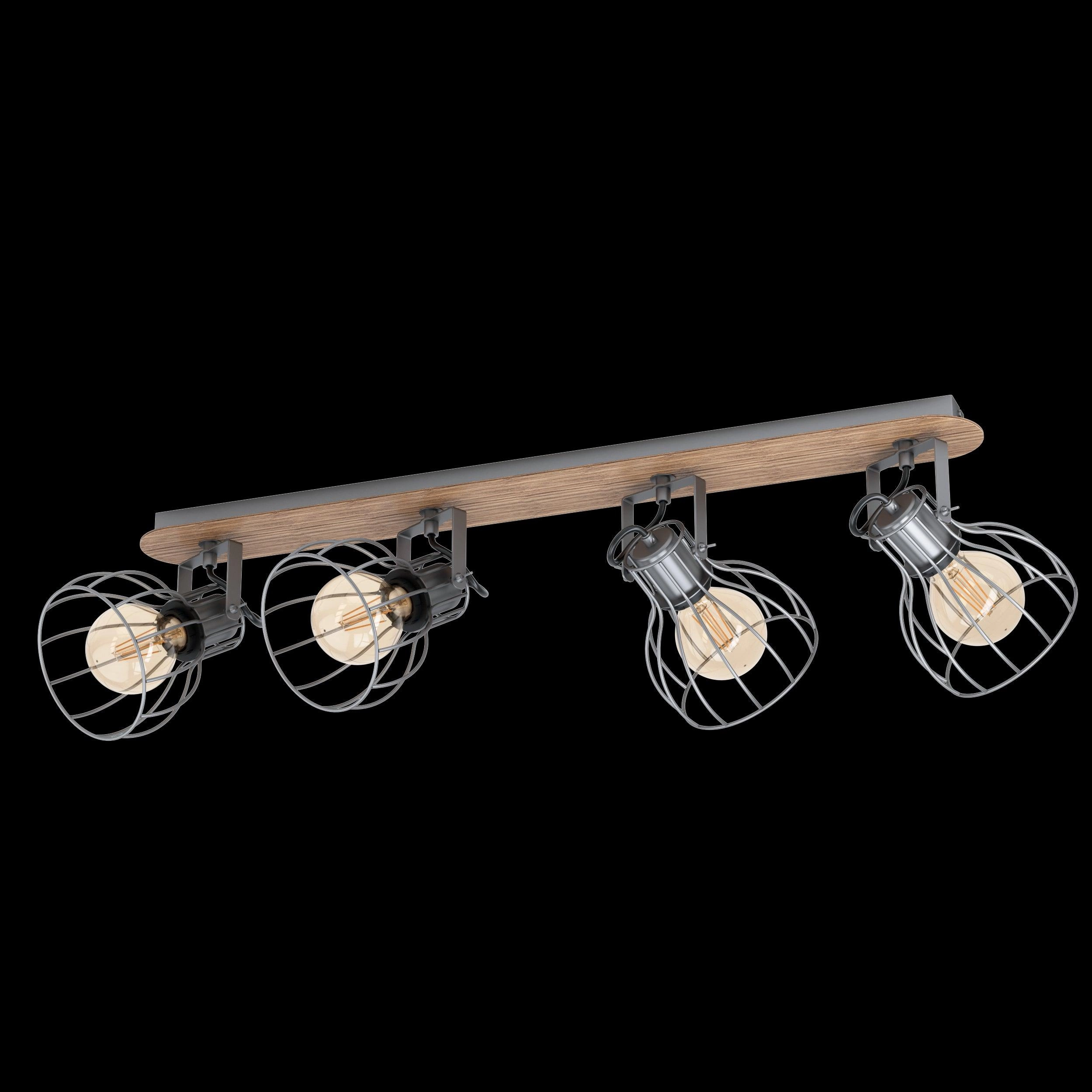 Eglo Sambatello Wood & Silver Wire 4 Light Bar Spotlight tall arc lamp for living room