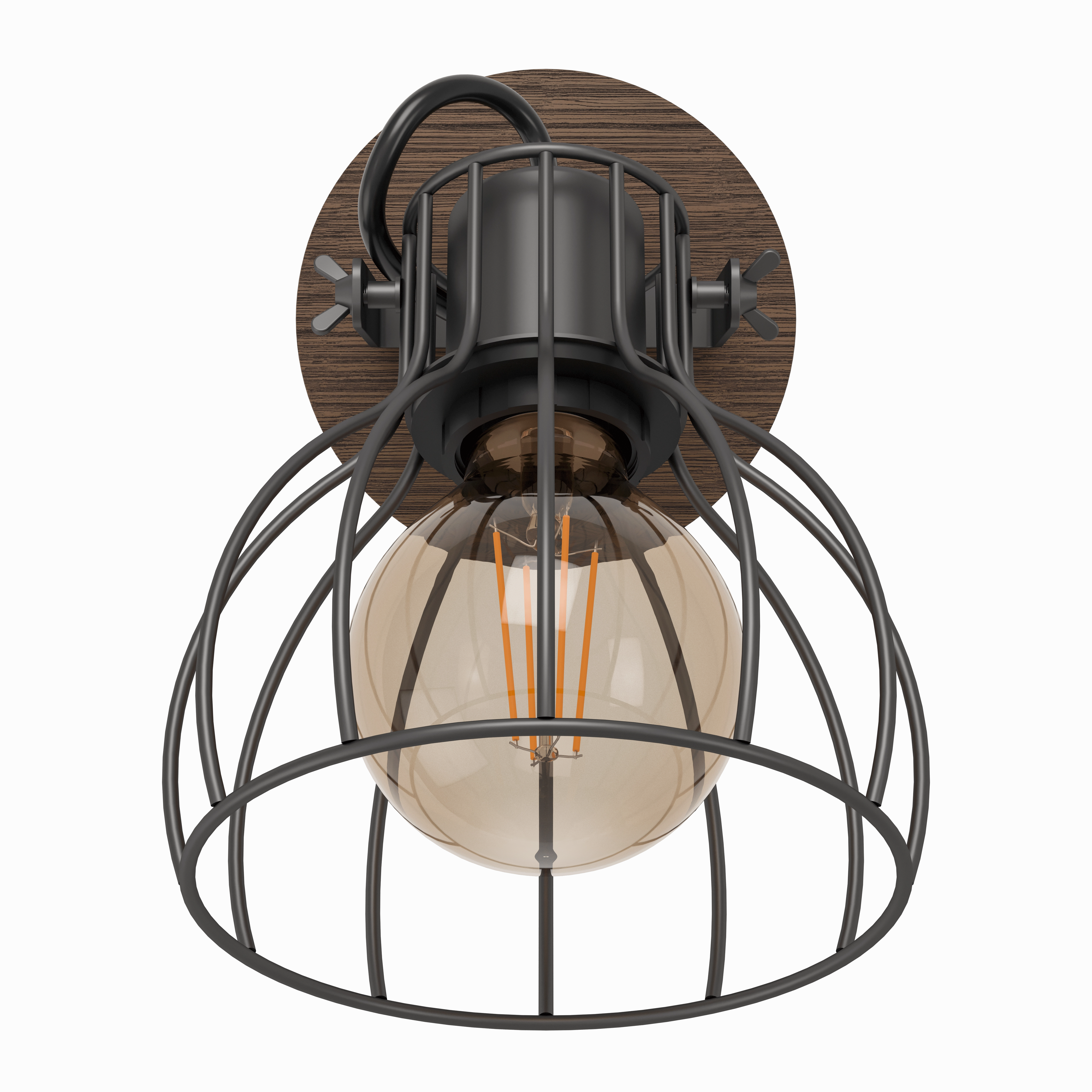 Eglo Sambatello Wood & Silver Wire Wall Spotlight