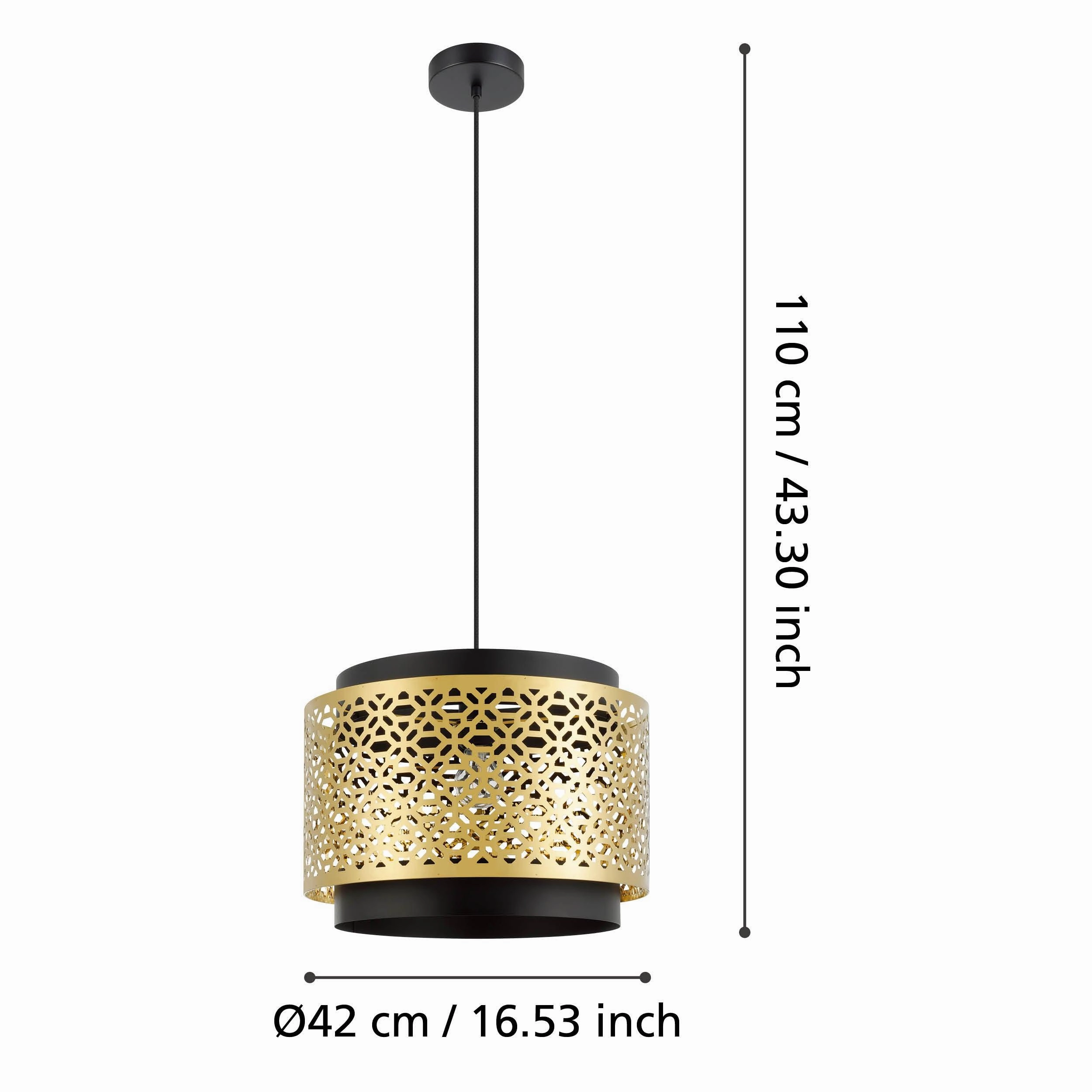 Eglo Sandbach Gold & Black Round Ceiling Pendant