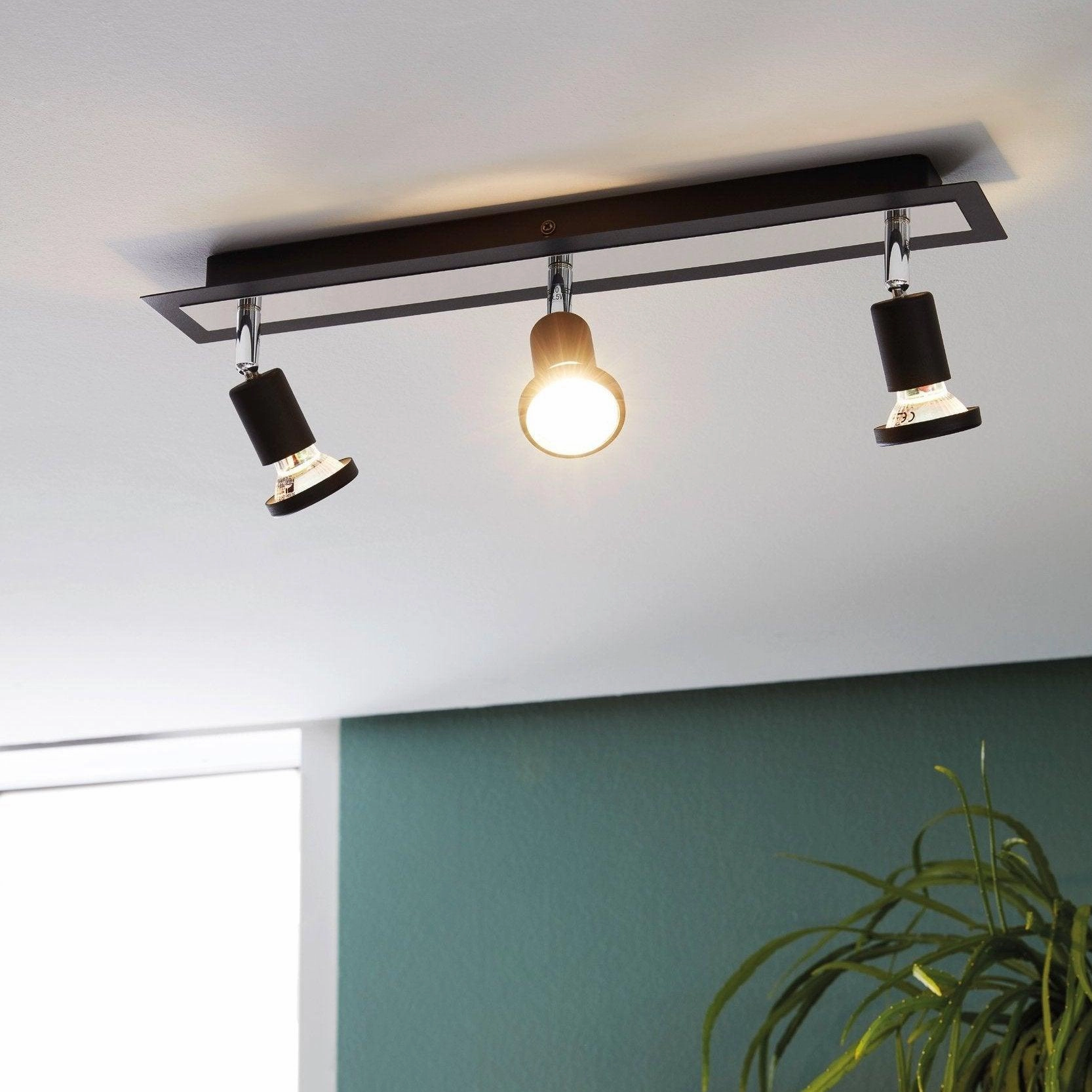 Eglo Sarria Black & Chrome 3 Light Bar Spotlight