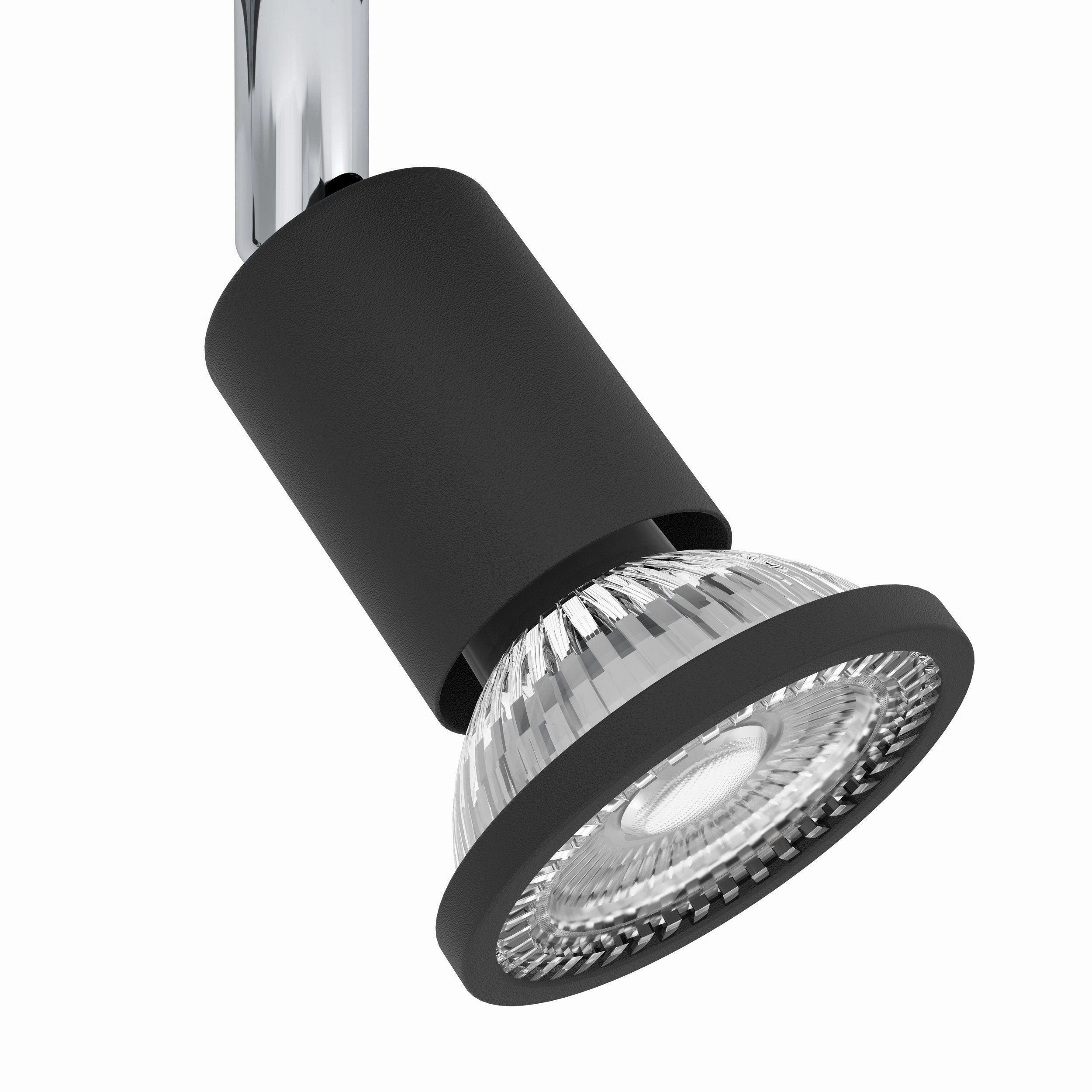 Eglo Sarria Black & Chrome 4 Light Plate Spotlight