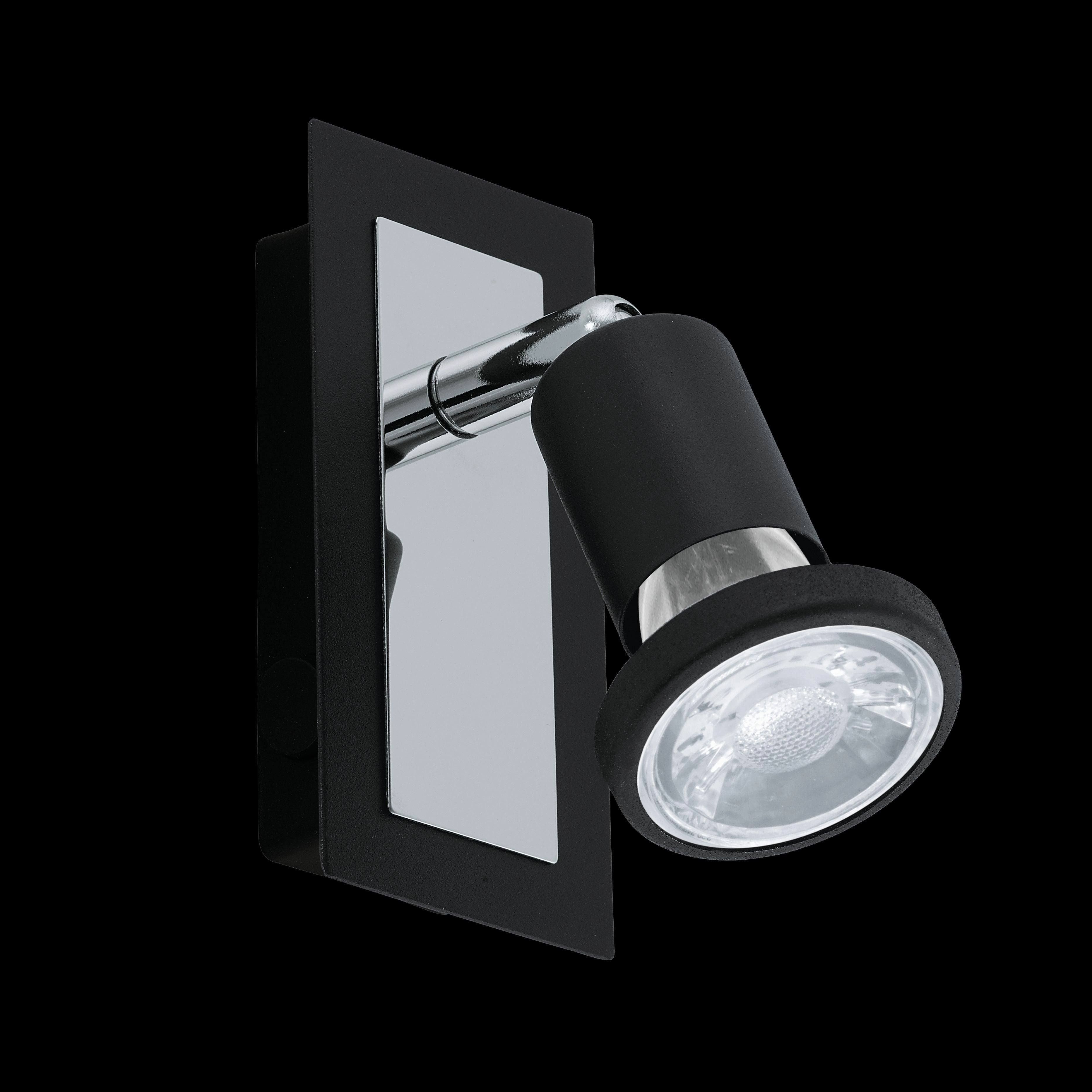 Eglo Sarria Black & Chrome Wall Spotlight