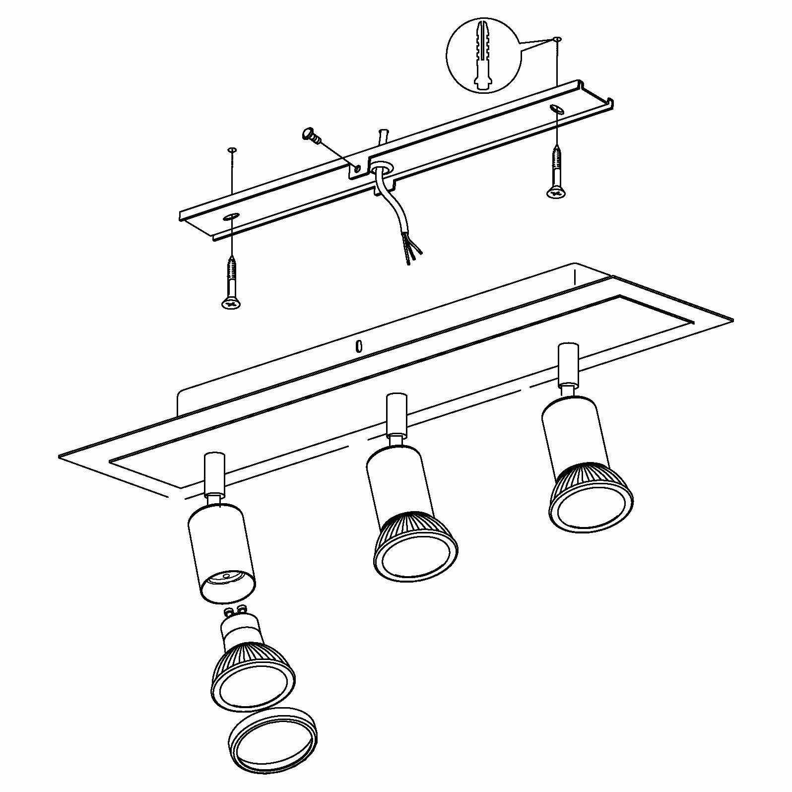 Eglo Sarria White & Chrome 3 Light Bar Spotlight